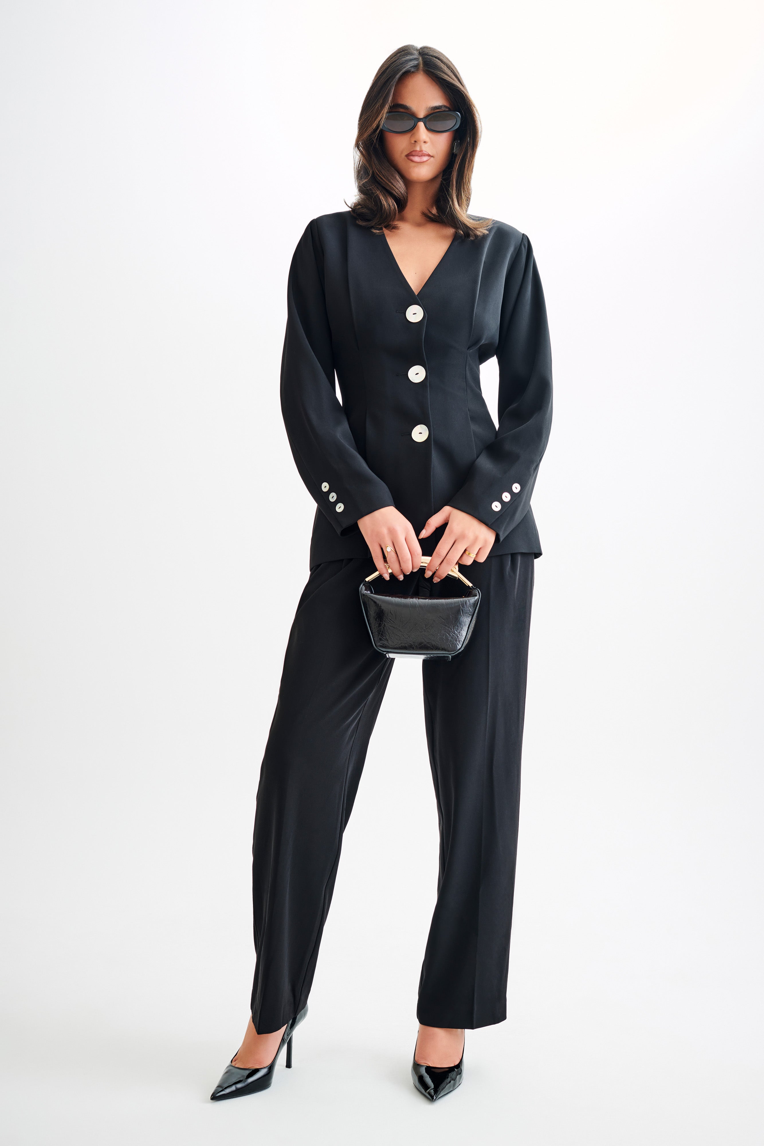 Kendall Balloon Sleeve Jacket - Black、mySite、solidvoid