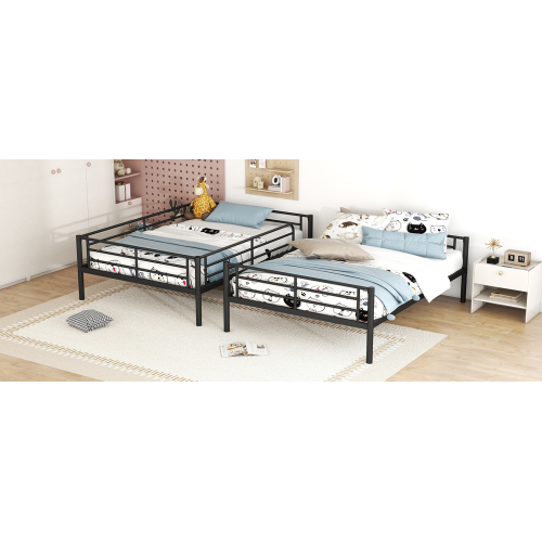 Twin Over Twin Metal Bunk Bed (Black) ( old sku: MF189201BAA )、、casual