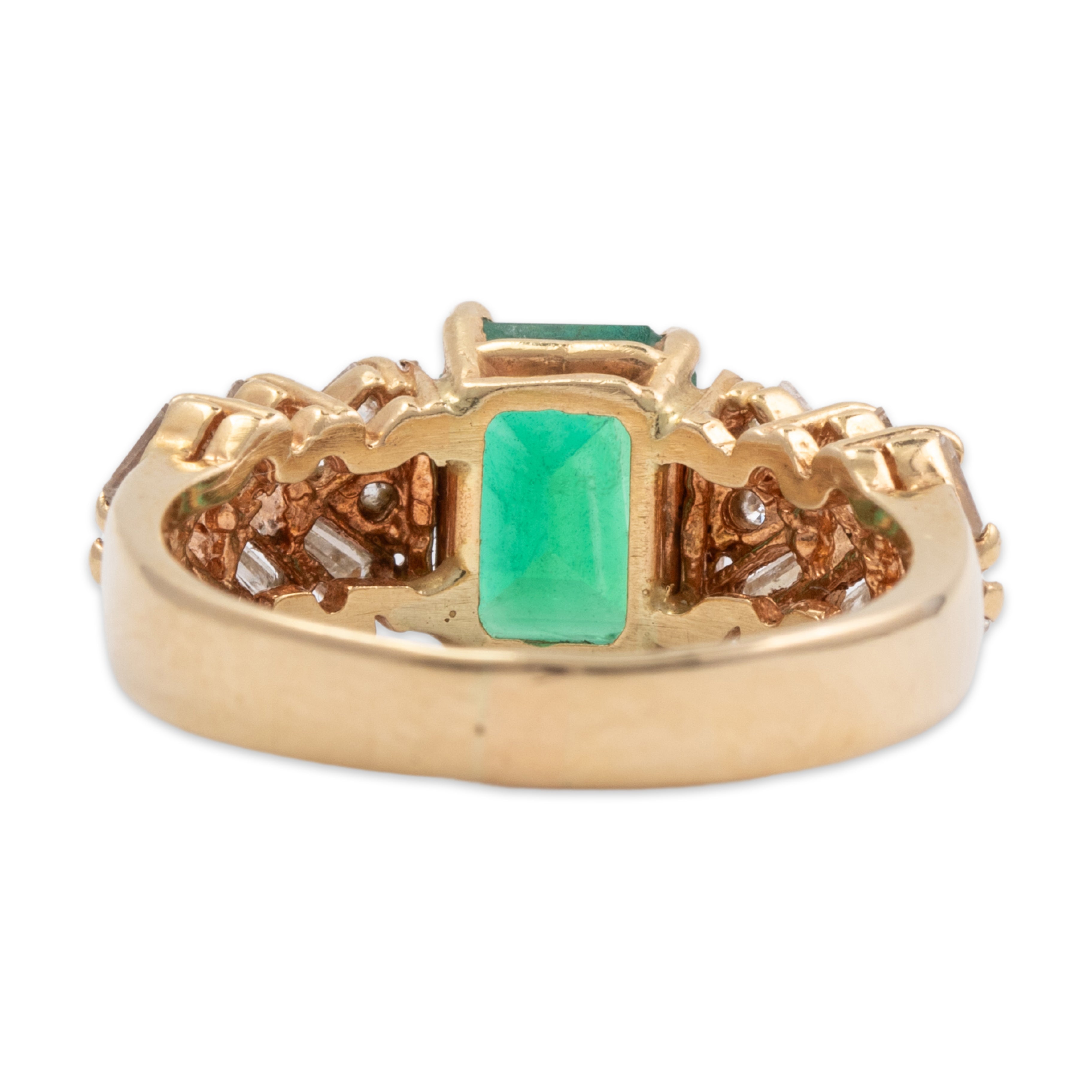 Vintage 14k Yellow Gold 1.7ct Emerald .50cttw Diamond Ring 6.75、mySite、hinf8tx79