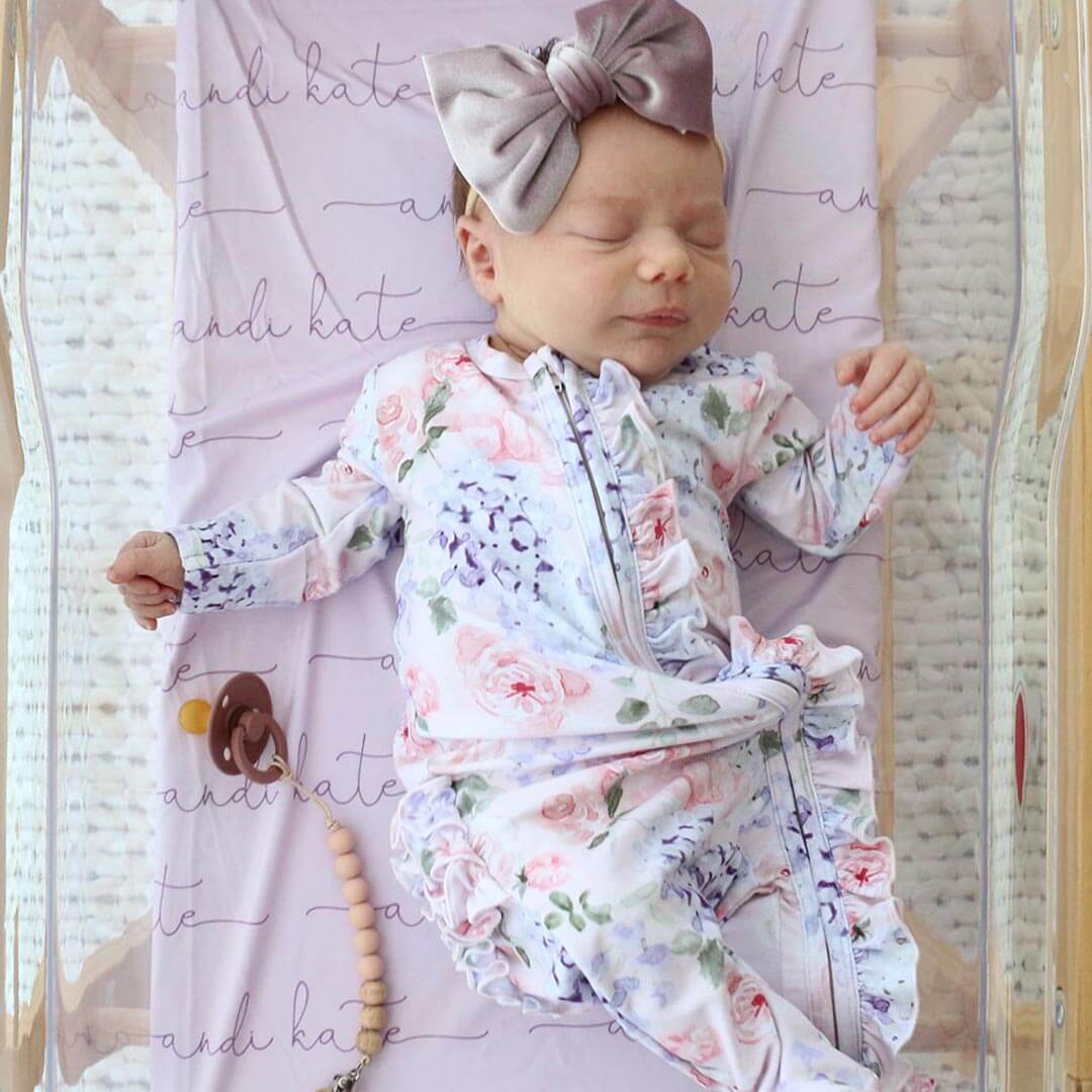  Henlee's Hydrangea Zipper Ruffle Footie、mySite、layawaytickets