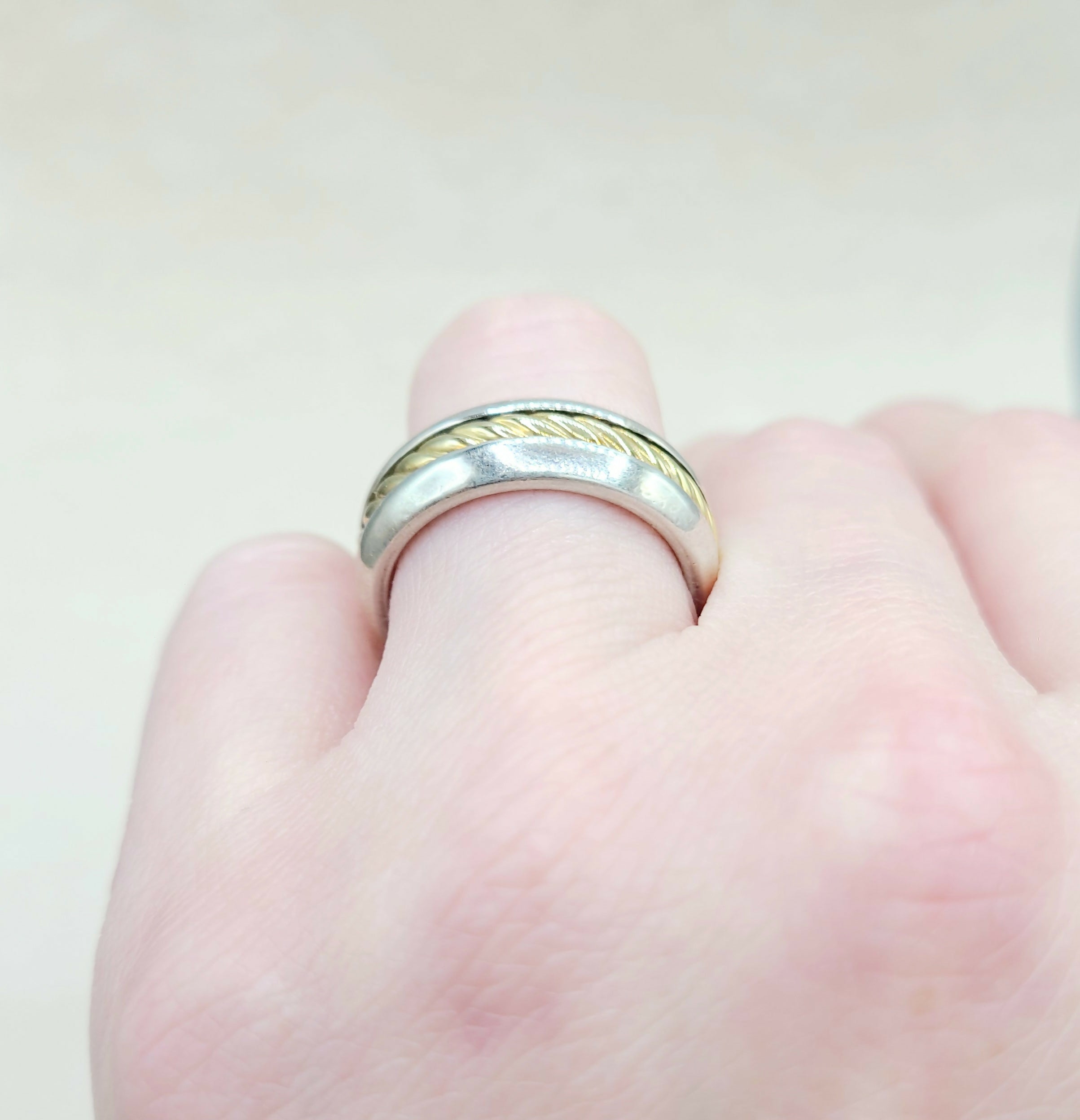 David Yurman Cable Band Ring 8mm Silver & 18K Gold、mySite、hinf8tx79