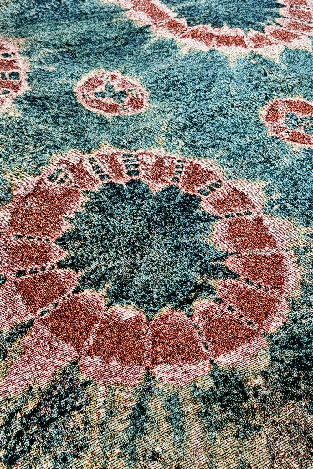 Navy and Rust Tie Dye Cotton Woven Throw Blanket、mySite、gigharbornorthrealestate