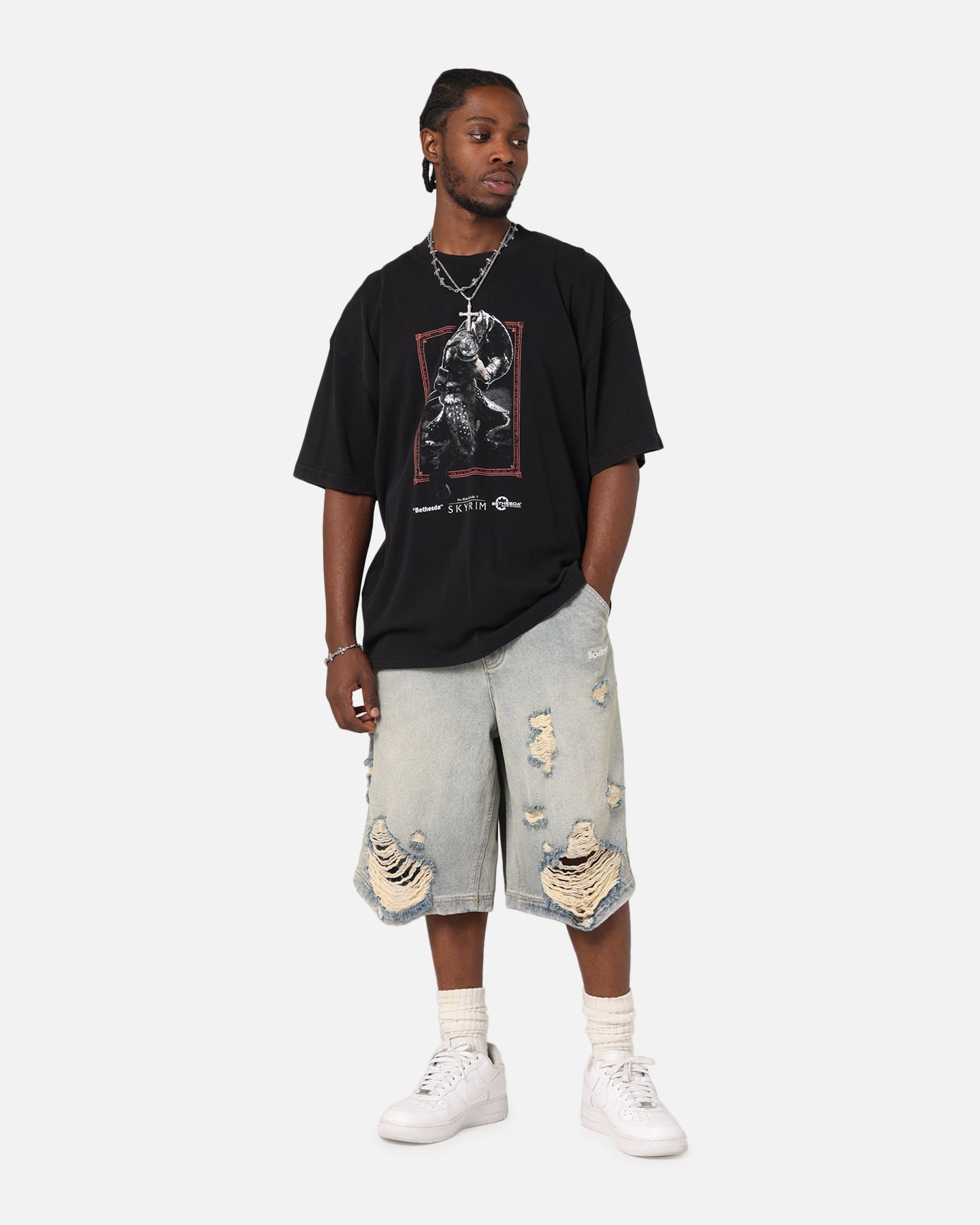 73 Studio X The Elder Scrolls V: Skyrim Aludin Vintage T-Shirt Black Acidwash、mySite、zt4zffjzw