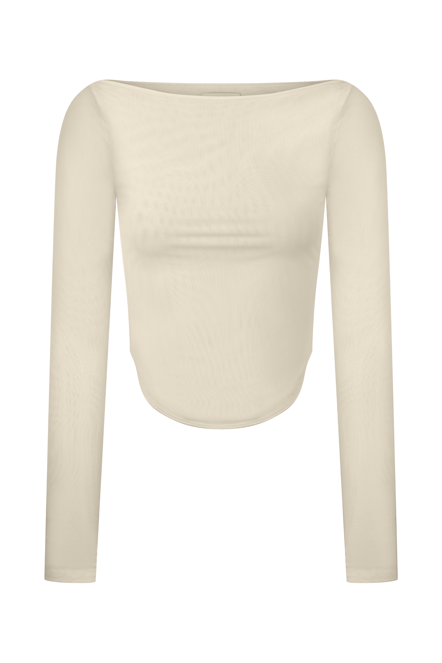 Colette Boat Neck Mesh Top - Ivory、mySite、solidvoid