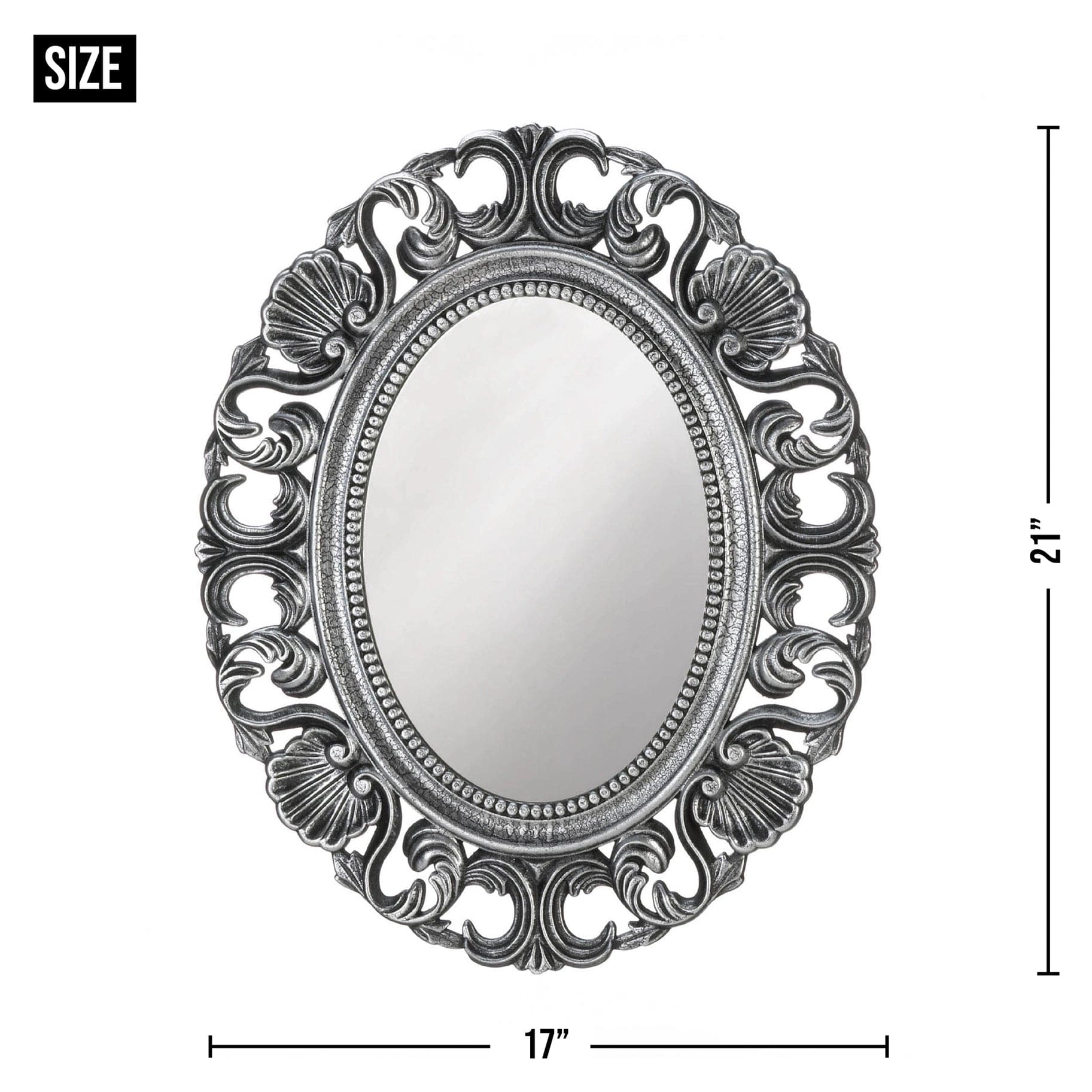 Silver Scallop Wall Mirror、mySite、g9winljtr