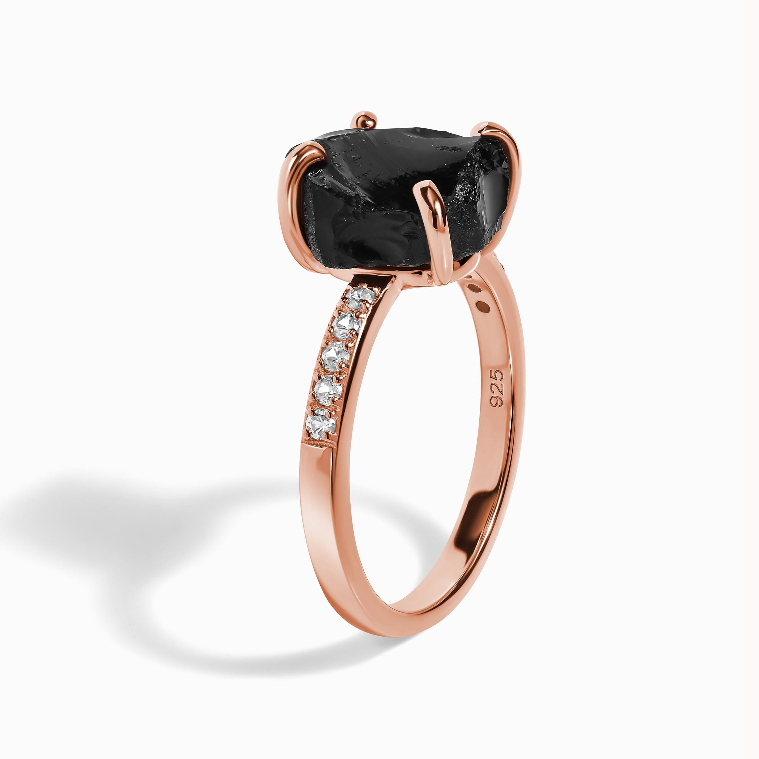 Raw Crystal Ring - Ritzy Black Obsidian、mySite、hinf8tx79