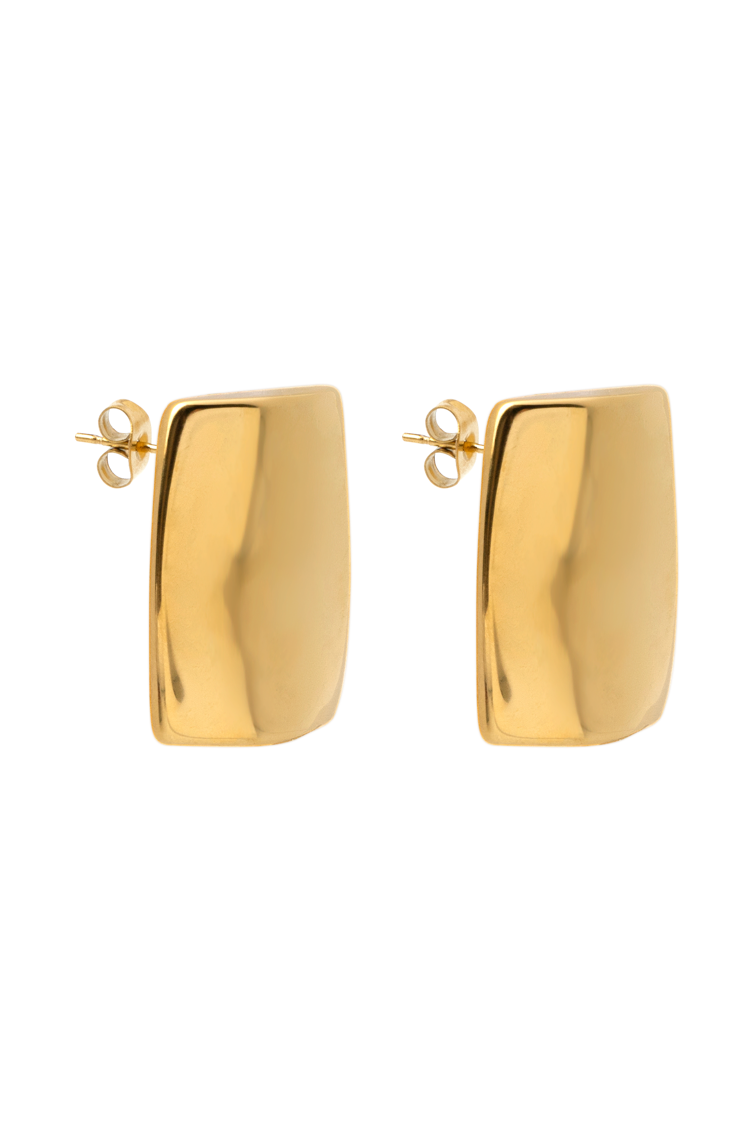 Georgia Rounded Rectangular Earrings - Gold、mySite、solidvoid