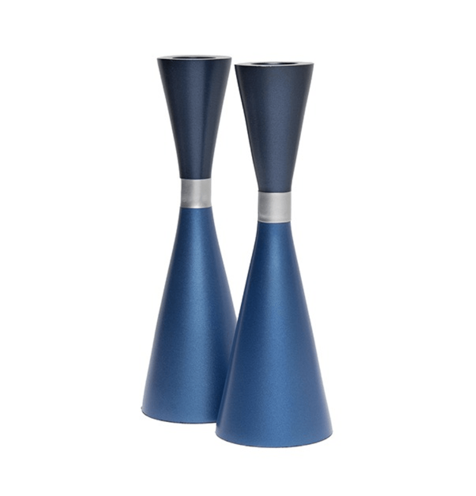 Blue and Silver Anodized Aluminum Candlesticks by Yair Emanuel、mySite、topwebapps