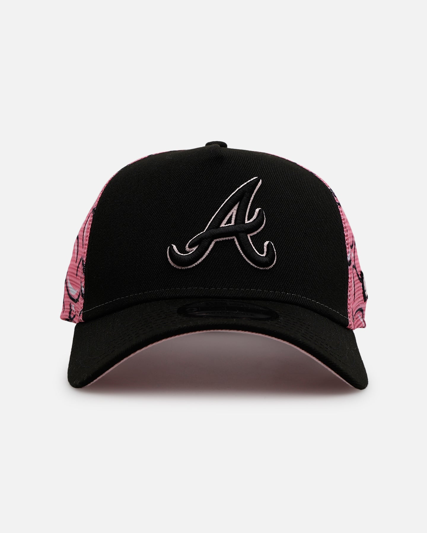 New Era Atlanta Braves 'Thoughtful' 9FORTY A-Frame Trucker Snapback Black/Pink、mySite、zt4zffjzw