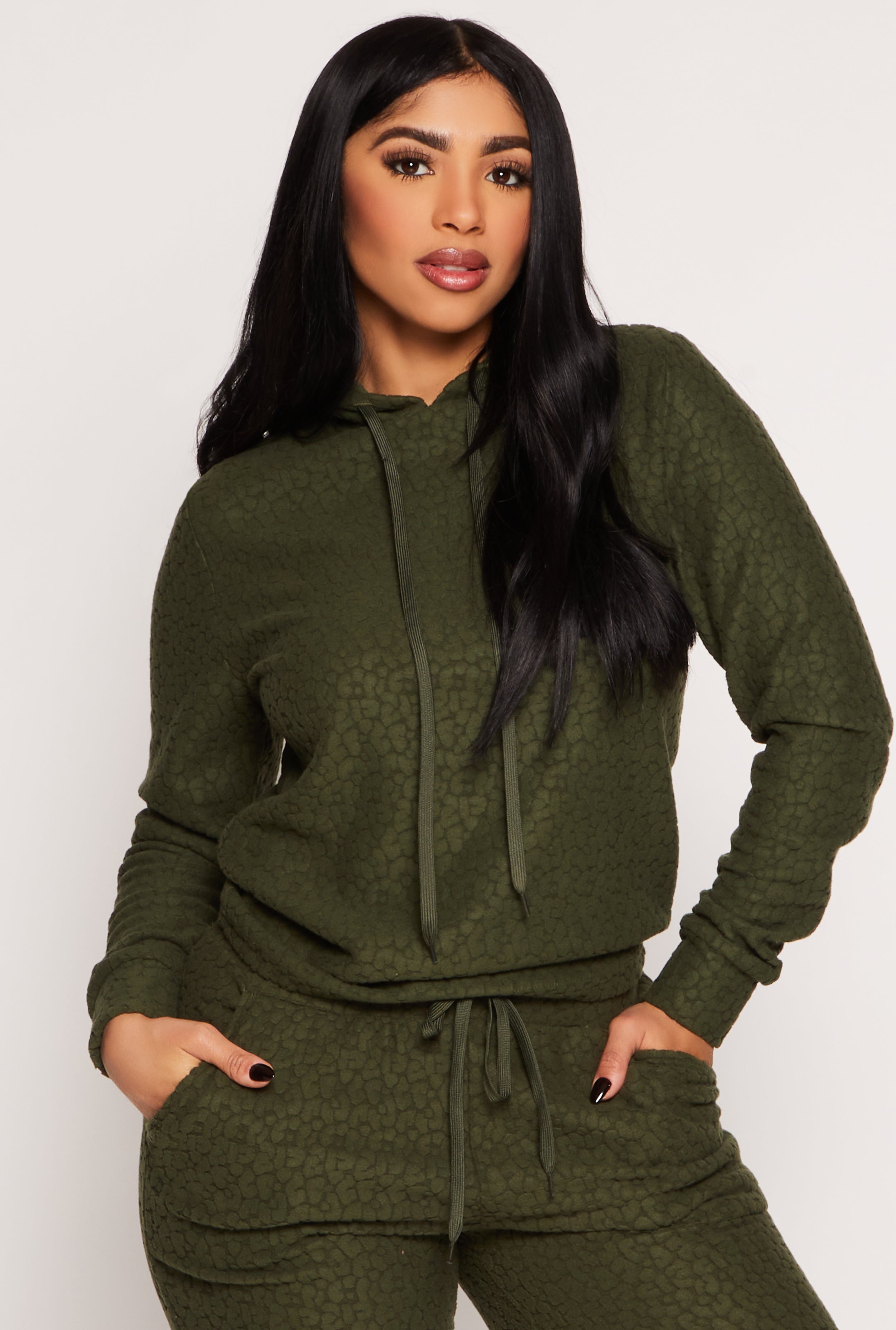 Leopard Textured Knit Hoodie、mySite、camillekostekn