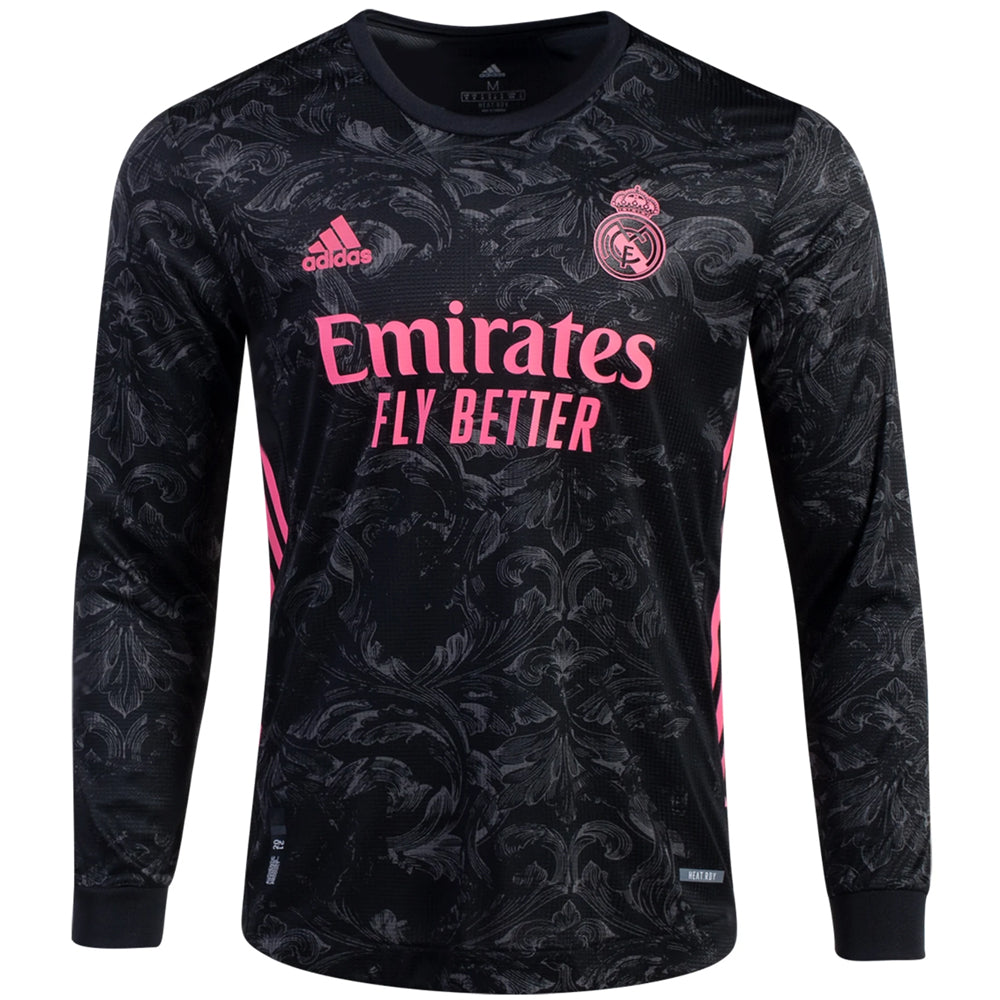 adidas Men's Real Madrid 2020/21 Third Authentic Long Sleeve Jersey Black、mySite、bottomscart