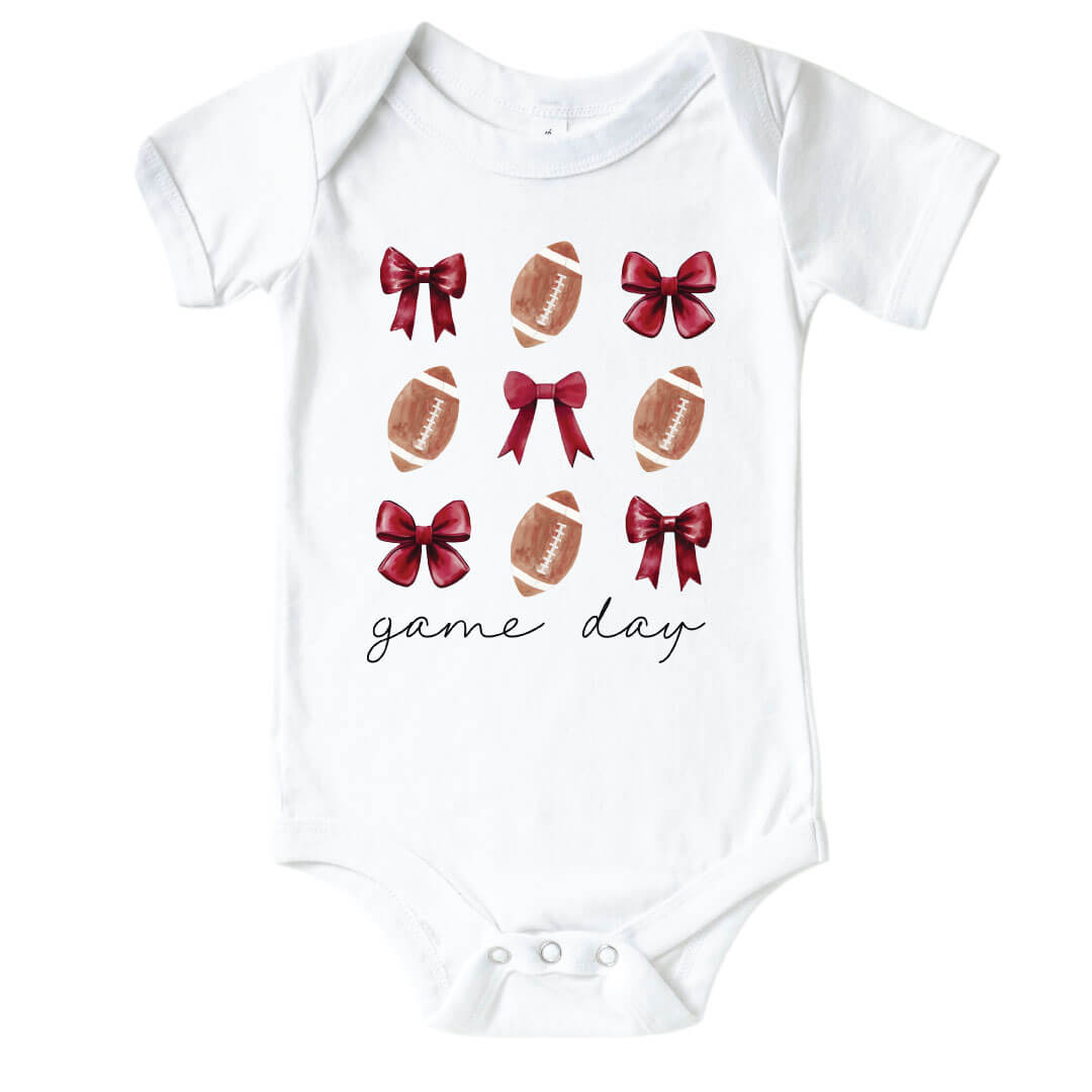  University of Arkansas | Football & Bows Graphic Bodysuit、mySite、layawaytickets