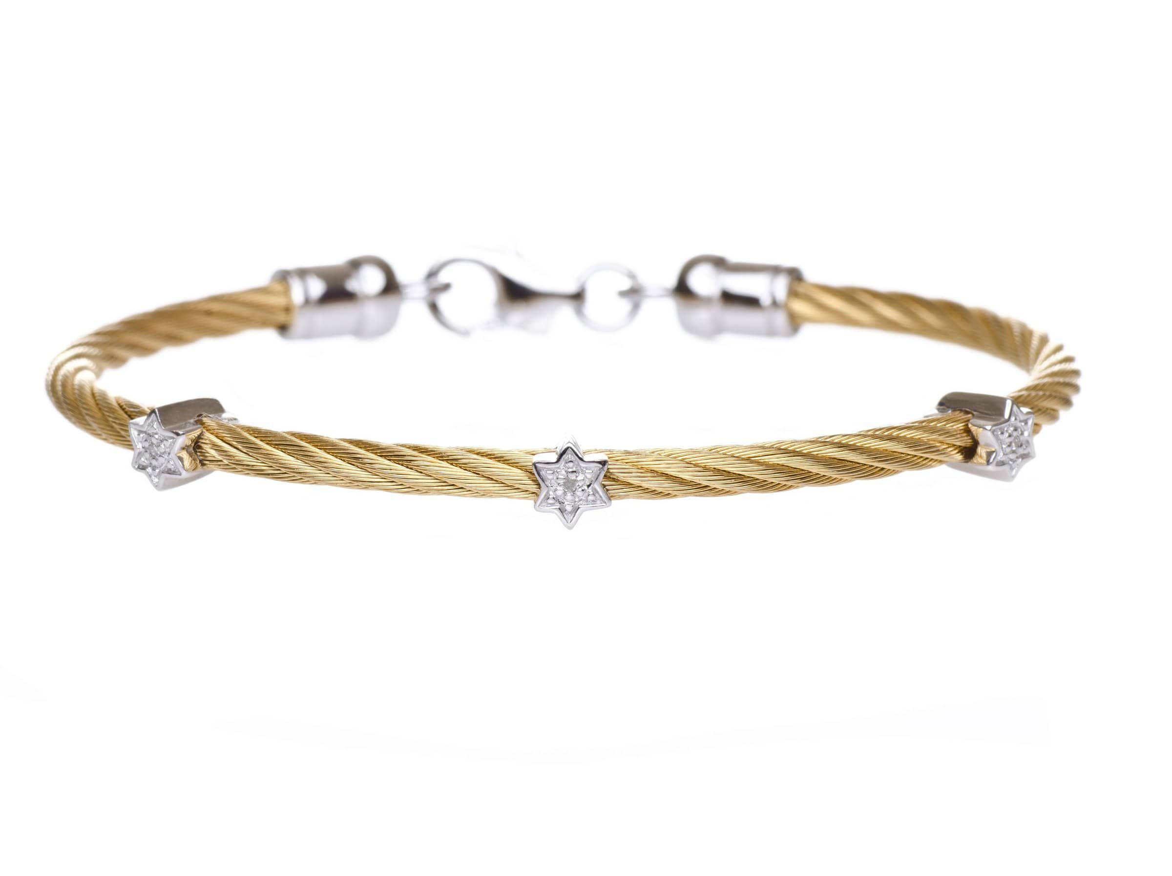 Diamond Star of David Stacking Cable Bracelet - Choice of Color、mySite、topwebapps