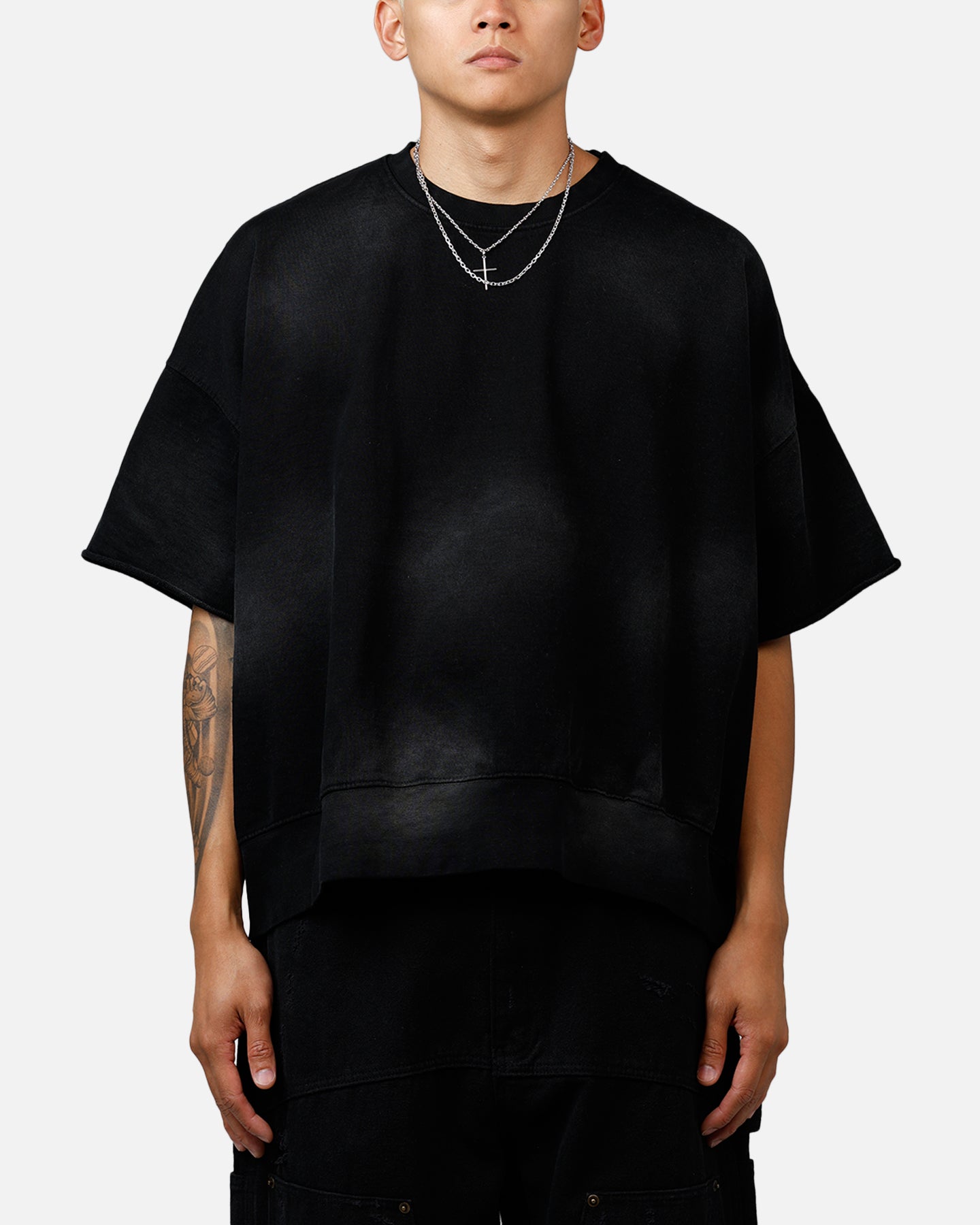 MNML Oversized Crewneck T-Shirt Washed Black、mySite、zt4zffjzw