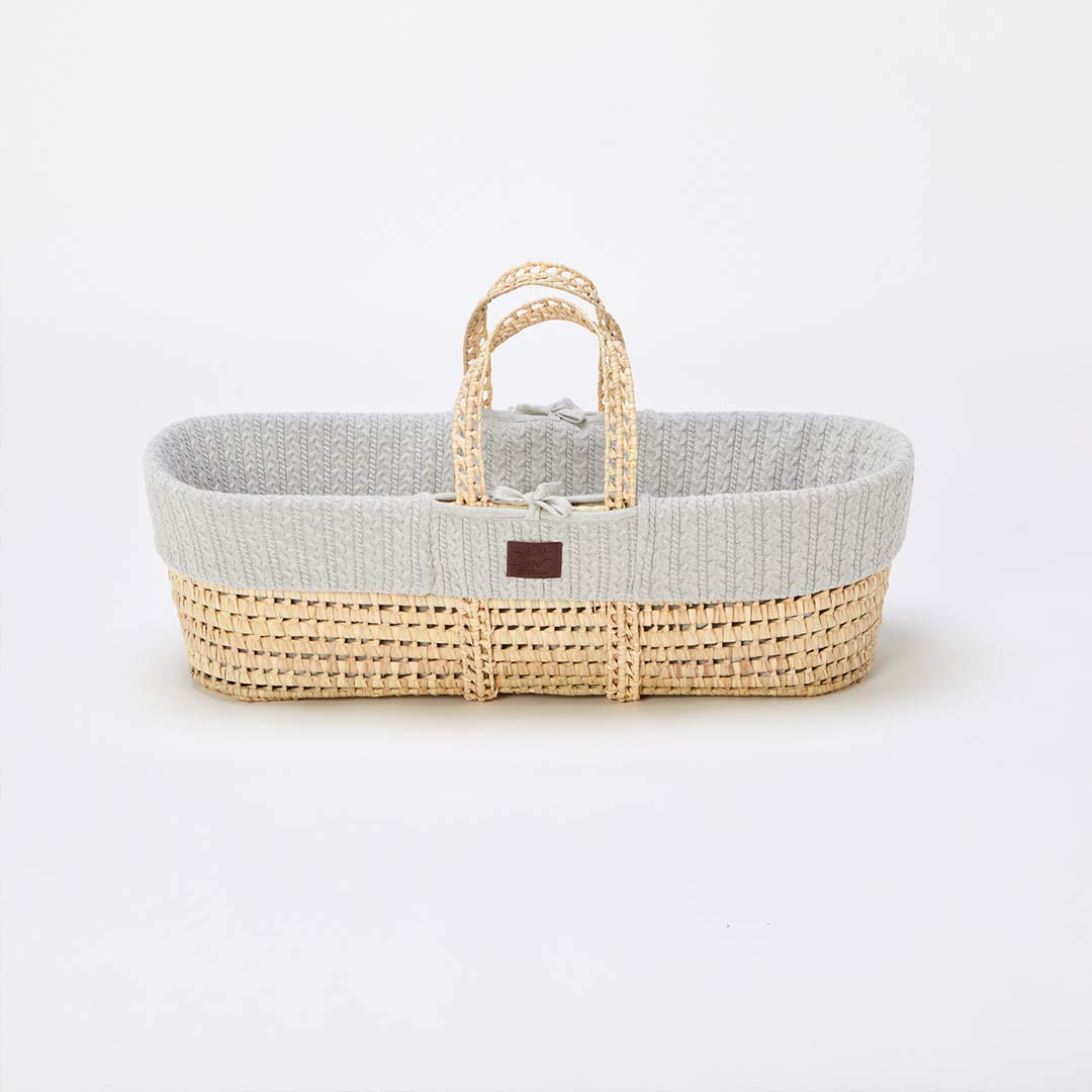  The Little Green Sheep Organic Knitted Moses Basket & Mattress - Dove、mySite、merchandisen