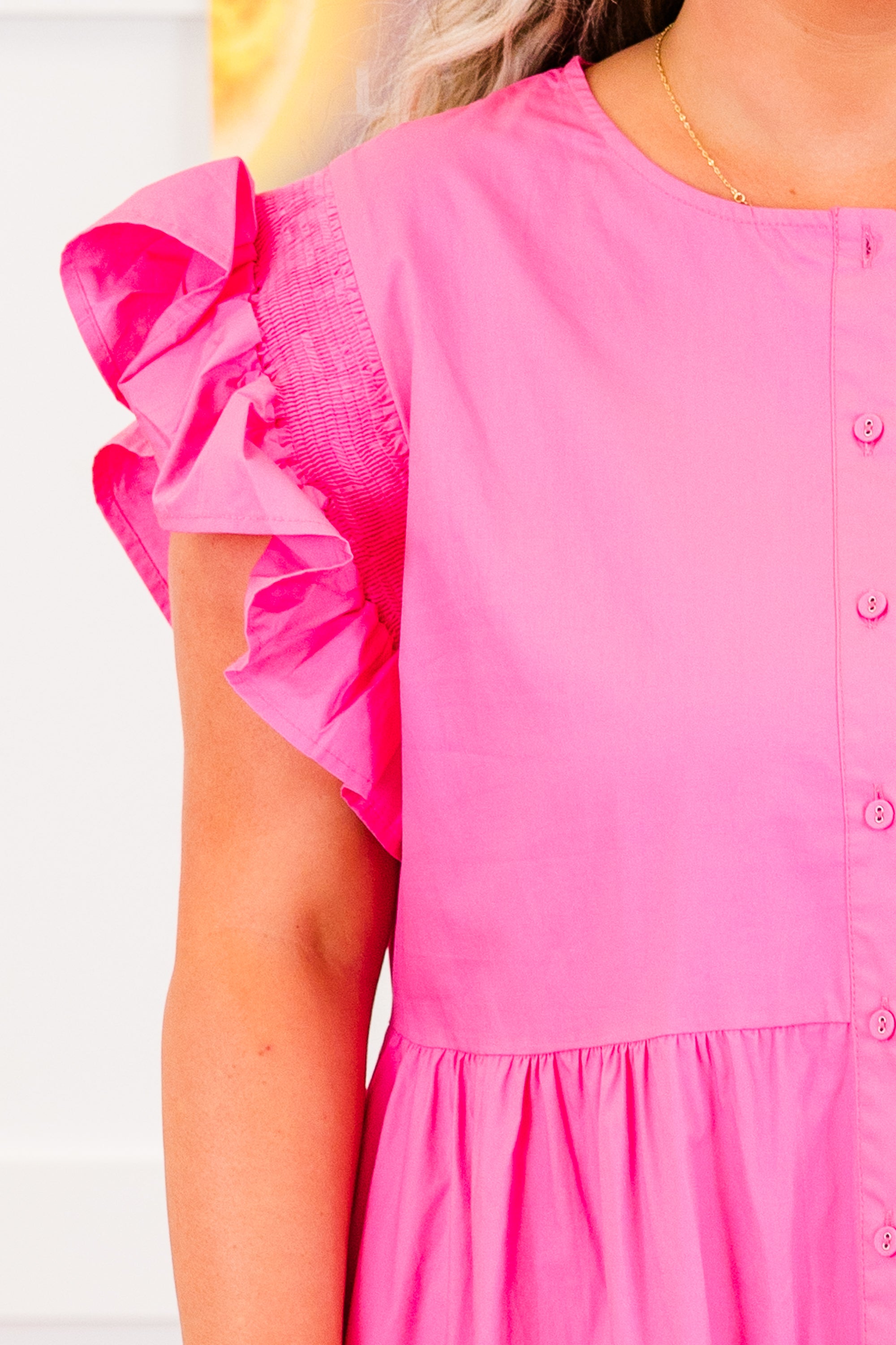  Blushing Button Midi Dress, Hot Pink、mySite、justintrudeaud