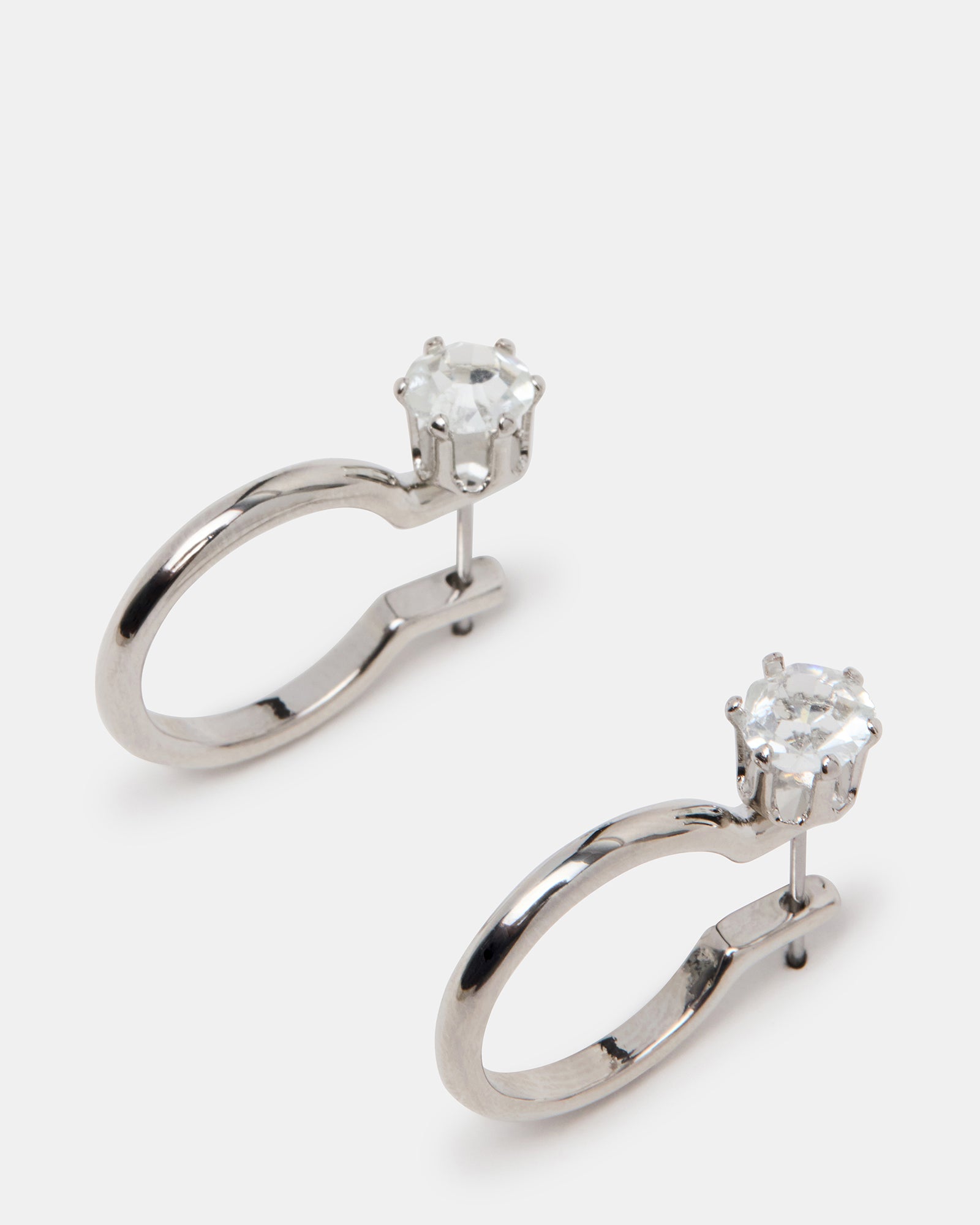 CRYSTAL EARRINGS SET BLACK/SILVER、mySite、gtrtttuynbv