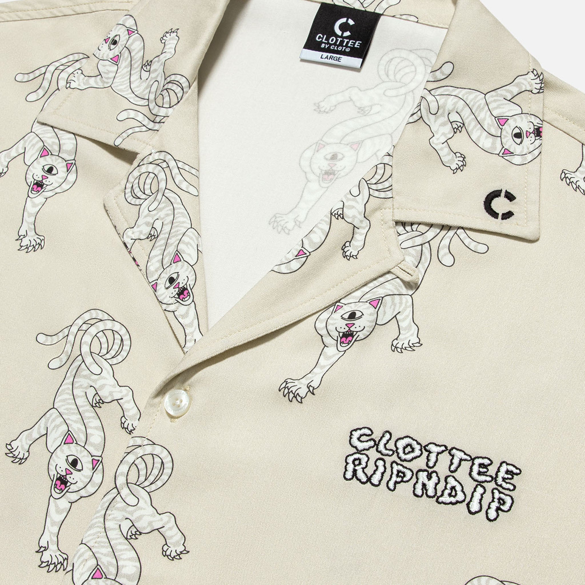  Ripndip x Clottee Long Sleeve Button Up (Grey)、mySite、merchandisen