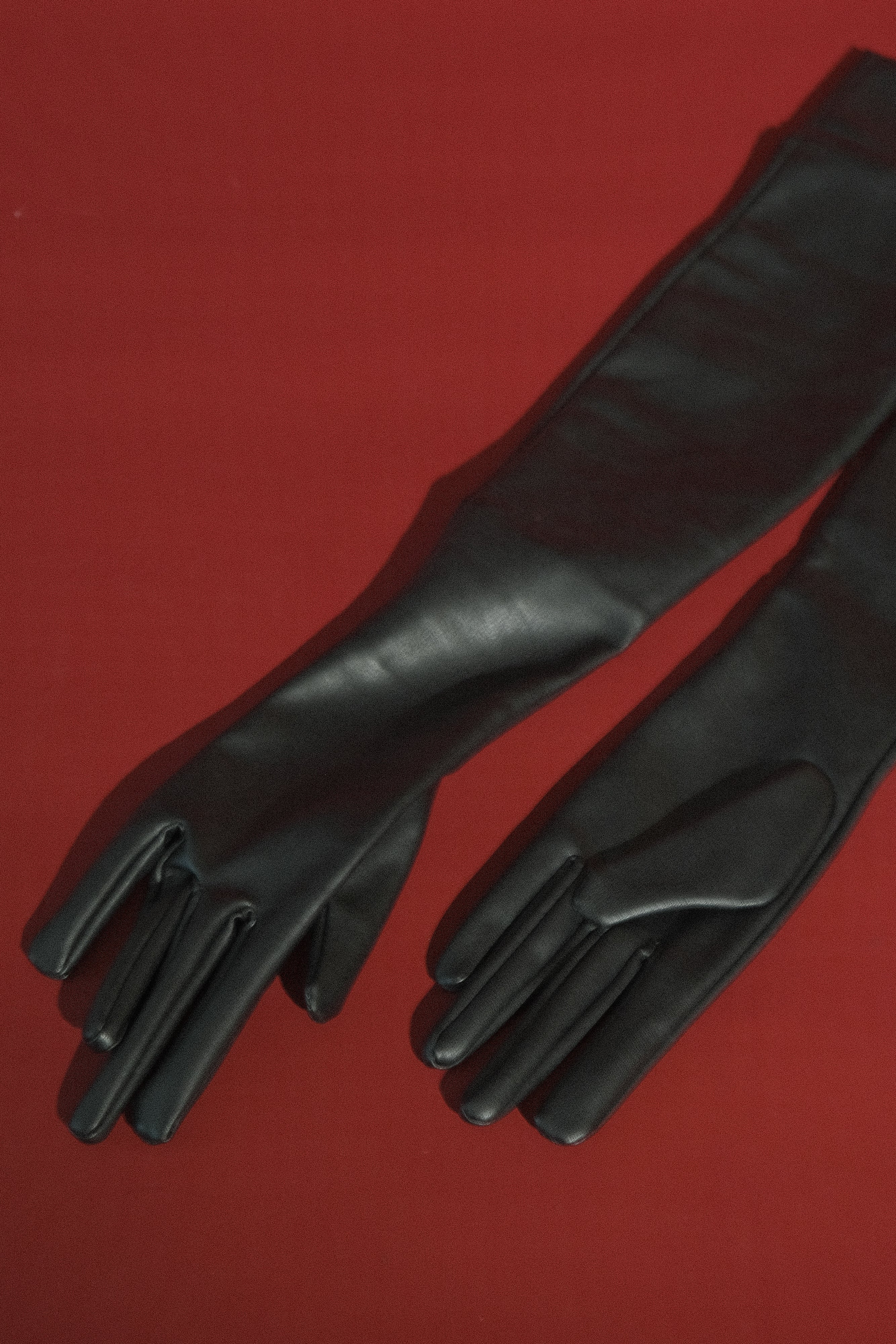 Jasper Faux Leather Elbow Length Gloves - Black、mySite、solidvoid