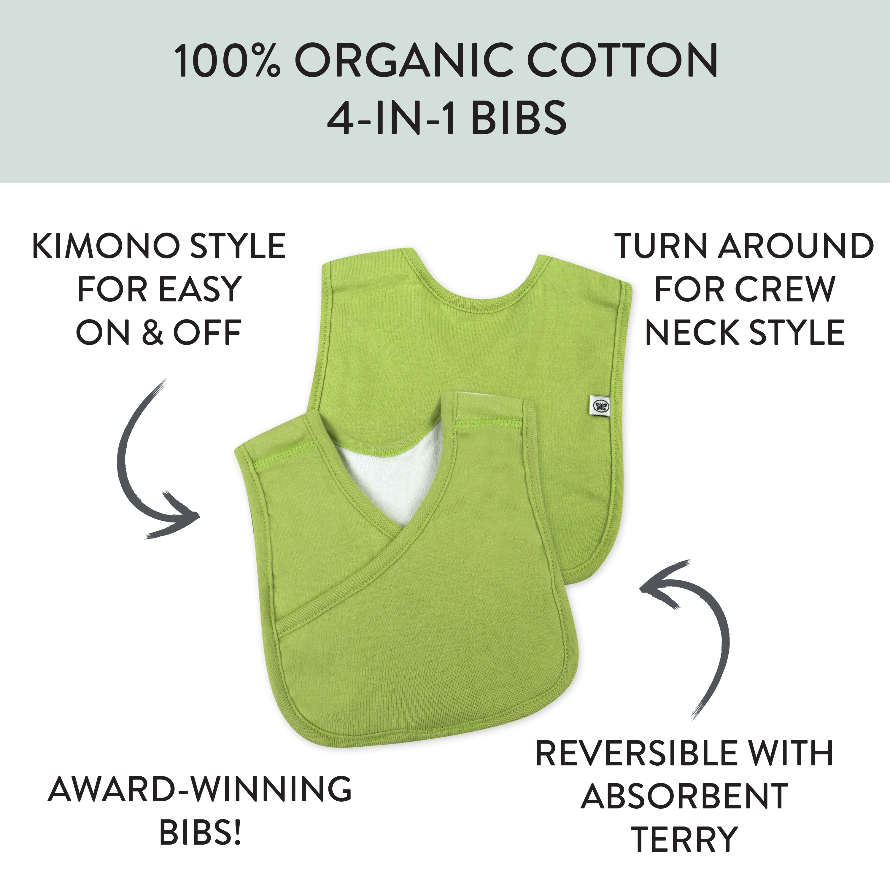  5-Pack Organic Cotton 4 in 1 Reversible Bibs、mySite、layawaytickets