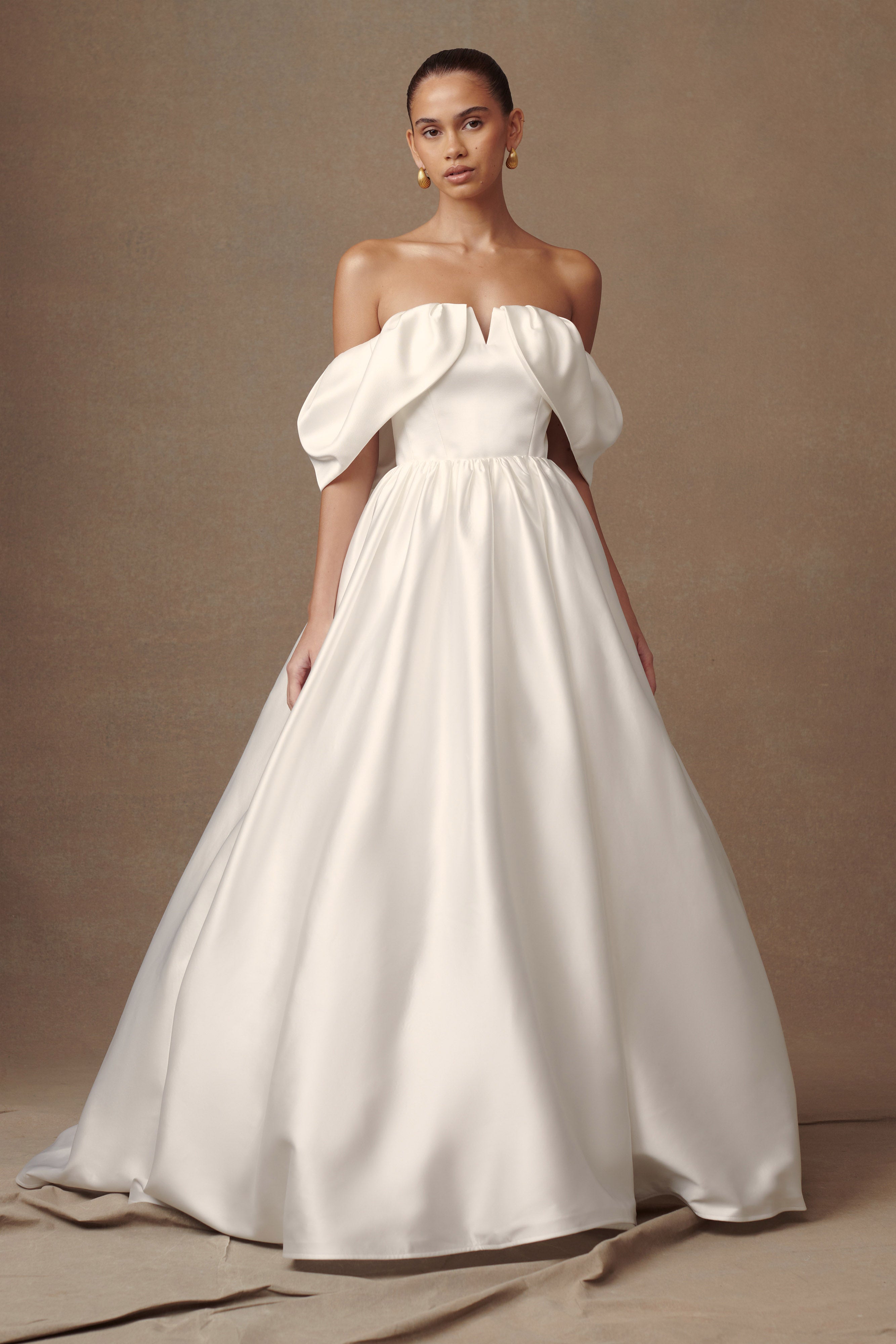 Kelsey Satin Maxi Skirt - White、mySite、solidvoid