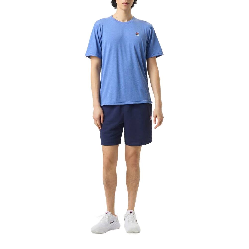 Fila Men's Scallop Hem Heather Crew Top (Dazzling Blue Heather)