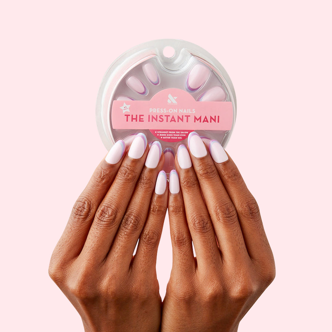 Double French - Press-On | Medium | Oval、mySite、solidvoid