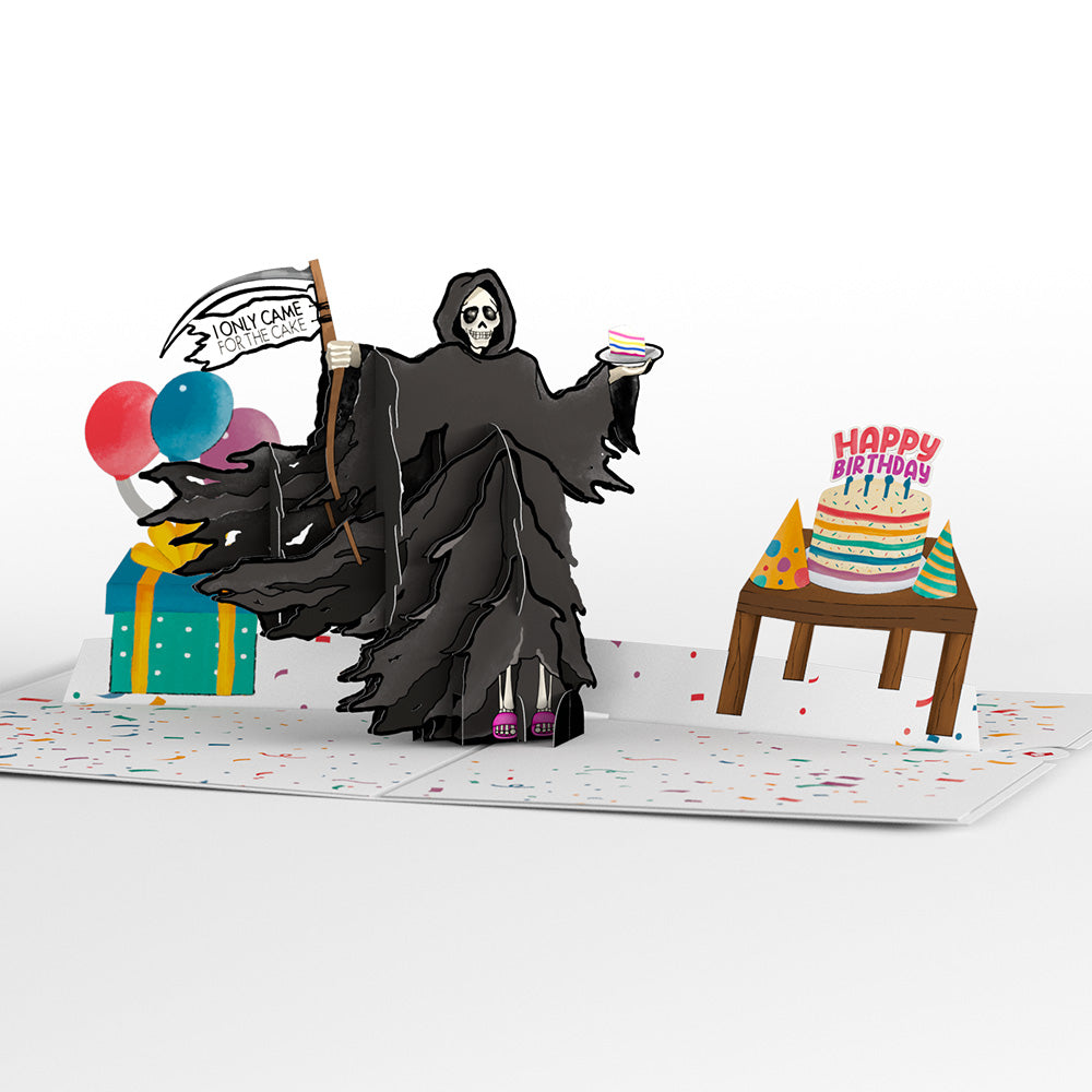 Grim Reaper Dark Humor Birthday Pop-Up Card、mySite、solidvoid