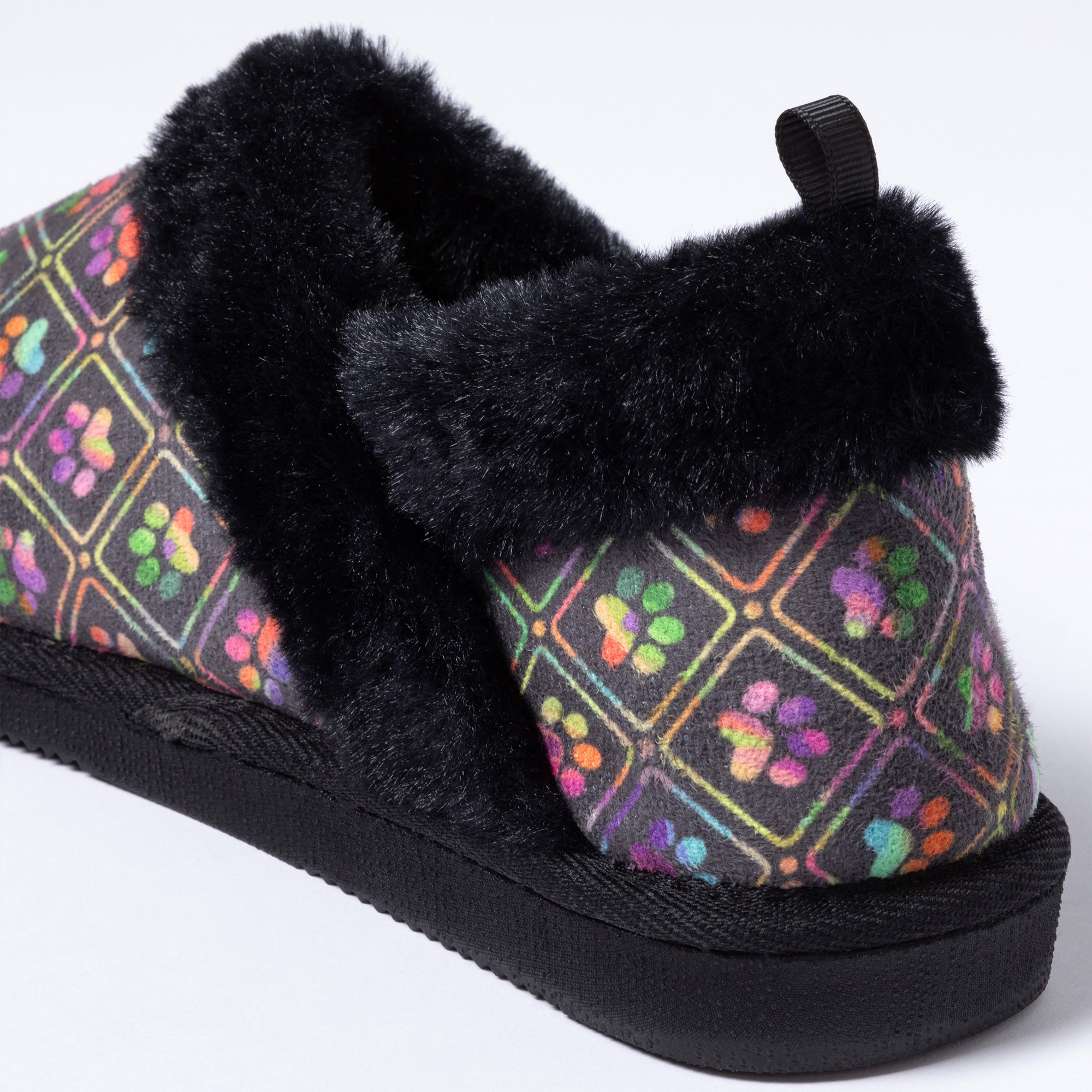 Paw Print Faux Fur Lined Indoor/Outdoor Slippers、mySite、camillekostekn