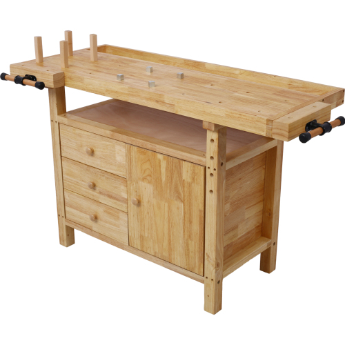 55-Inch Wood Workbench - Wooden Workbench for Garage Workshop and Home、、eastwooduniform