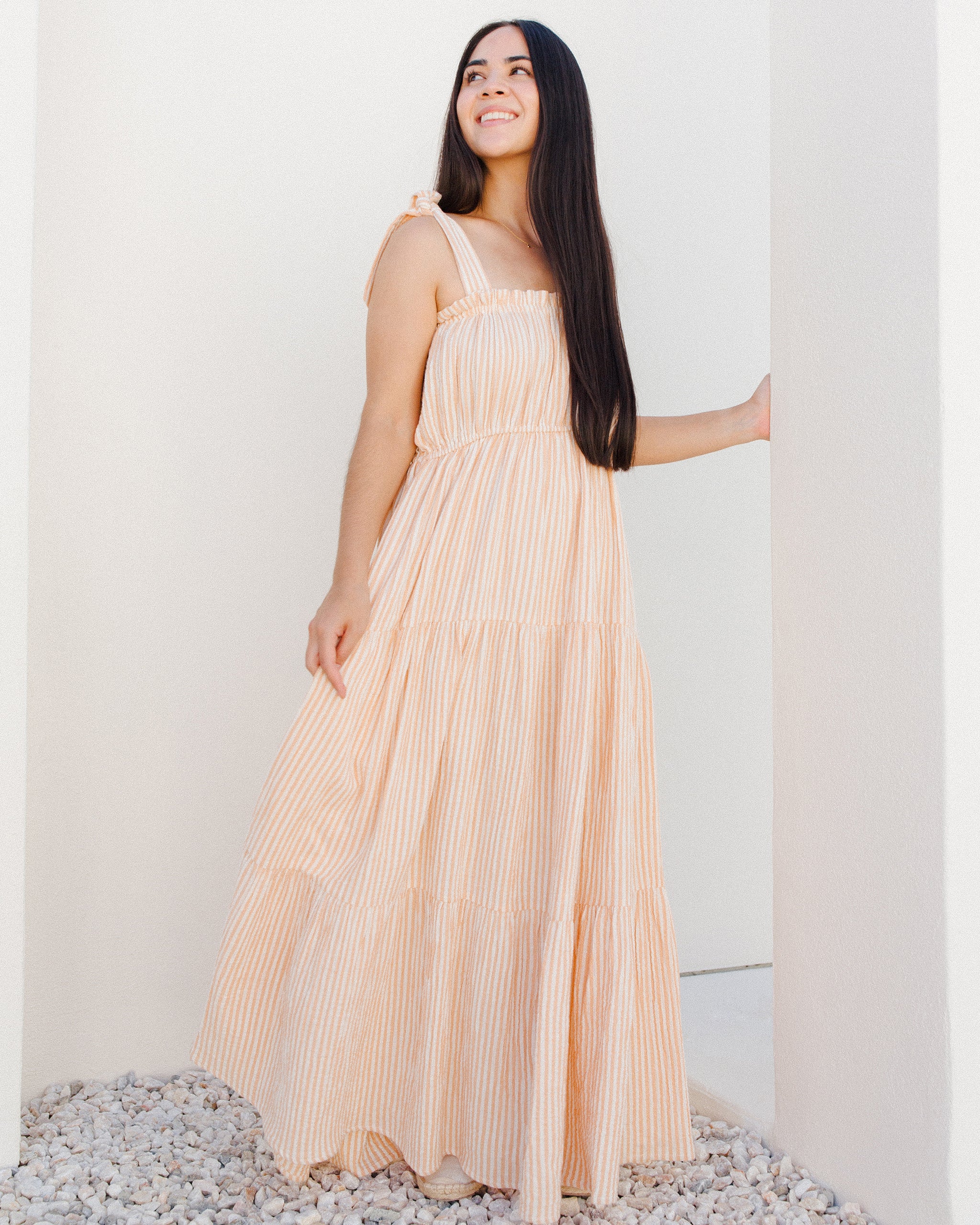  Delphina Dress | Grapefruit Stripe、mySite、layawaytickets
