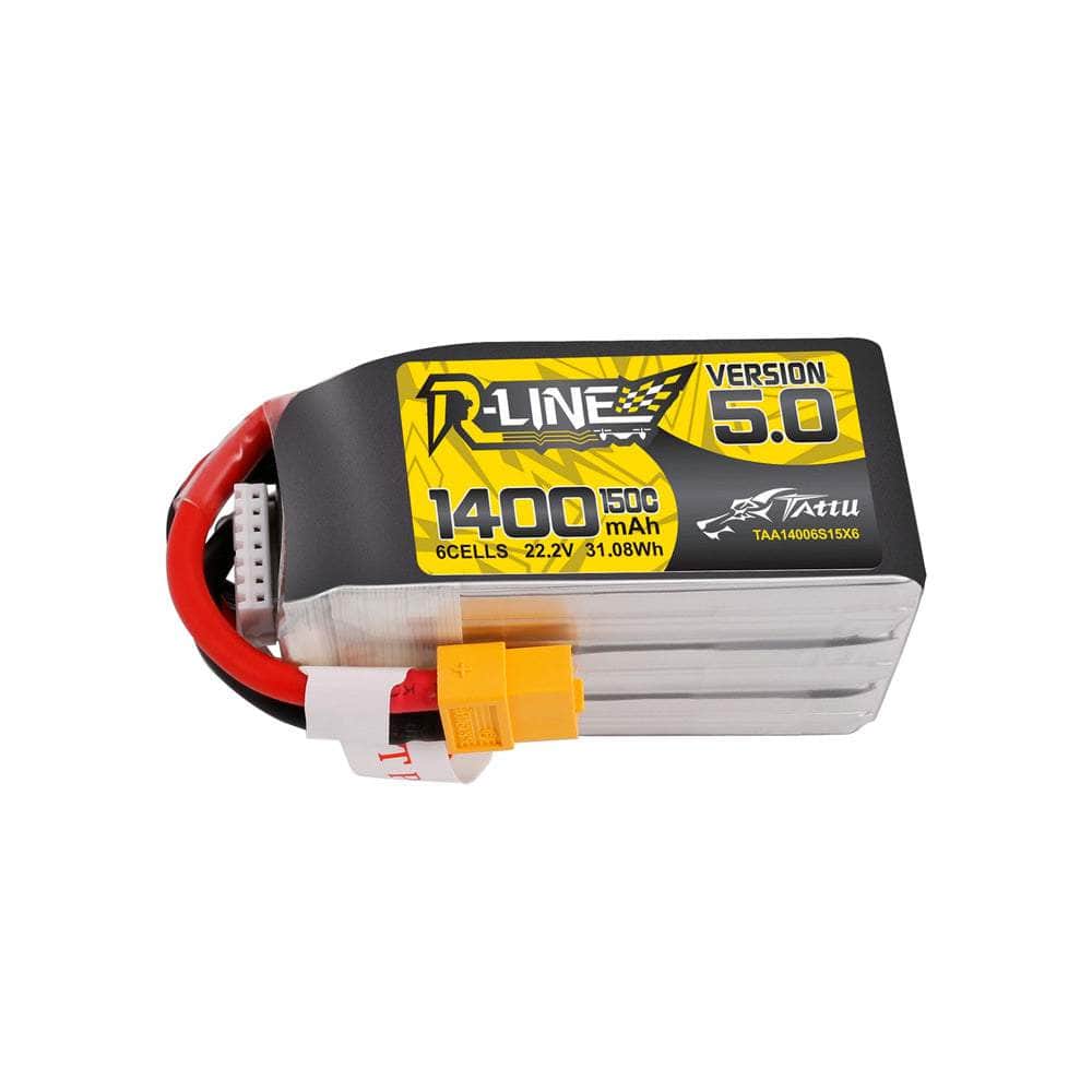  Tattu R-Line Version 5.0 22.2V 6S 1400mAh 150C LiPo Battery - XT60、mySite、merchandisen