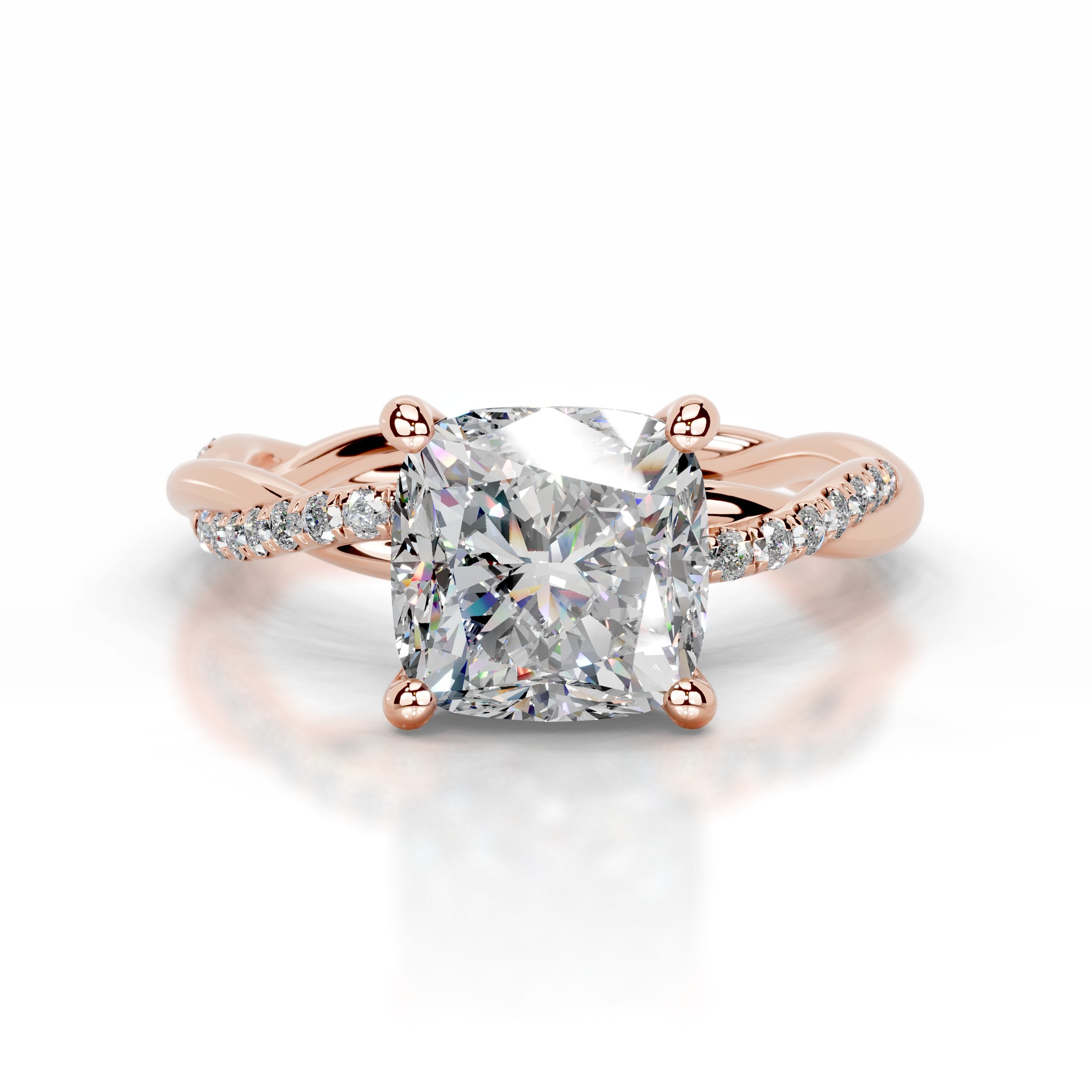 Crystal Moissanite & Diamonds Ring - 14K Rose Gold、mySite、hinf8tx79