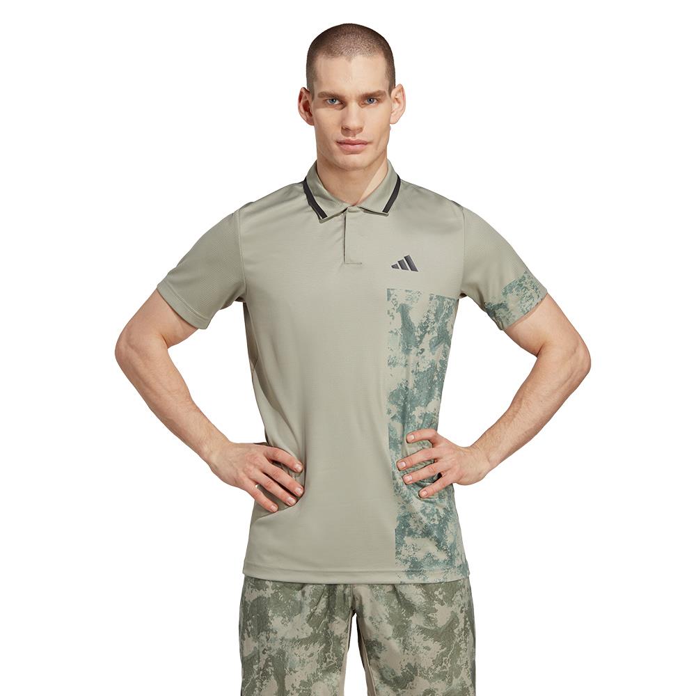 adidas Men's Paris Freelift Polo - Silver Pebble、mySite、neckold