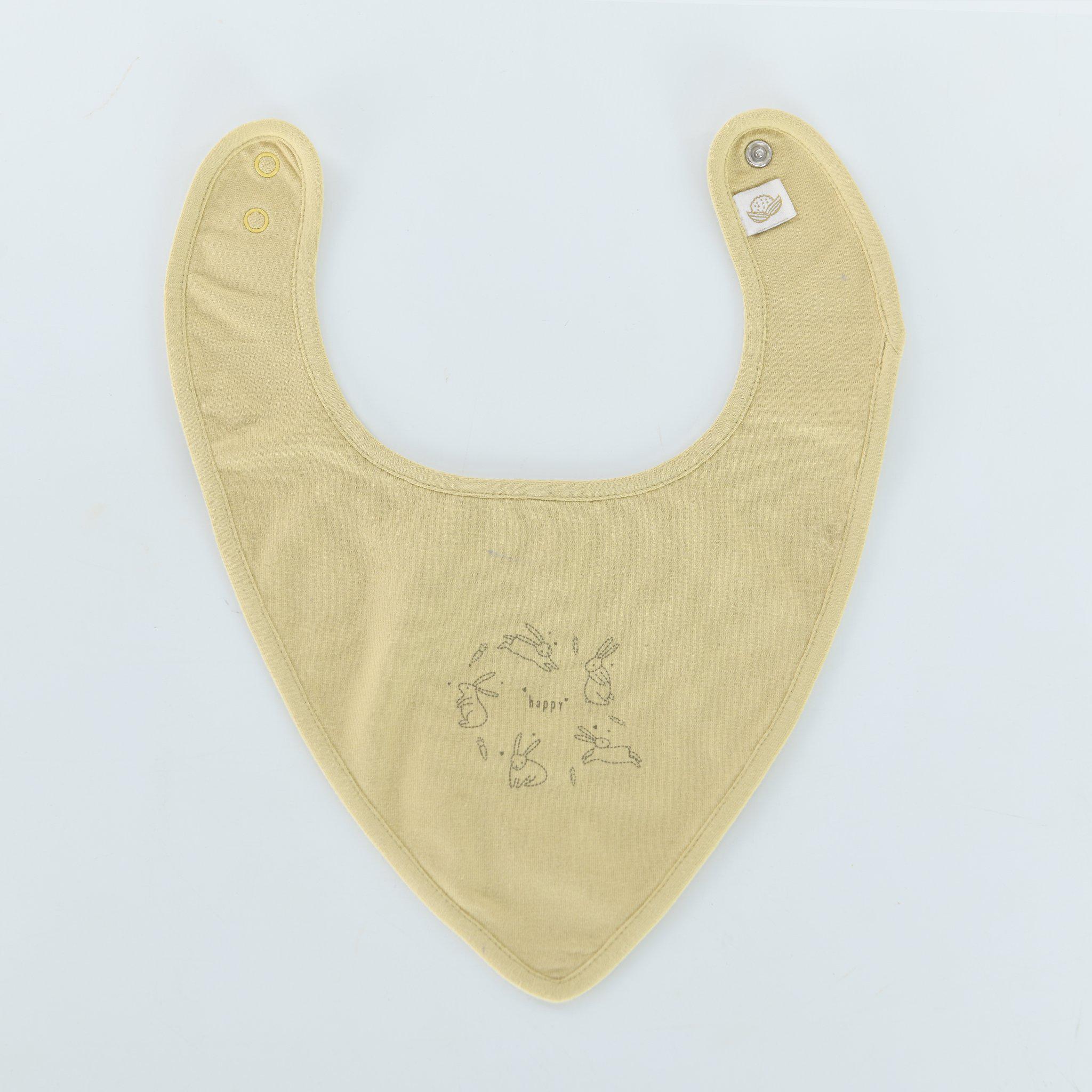 RETIRED - Organic Happy Bunny Bib - Green Tea、mySite、g9winljtr