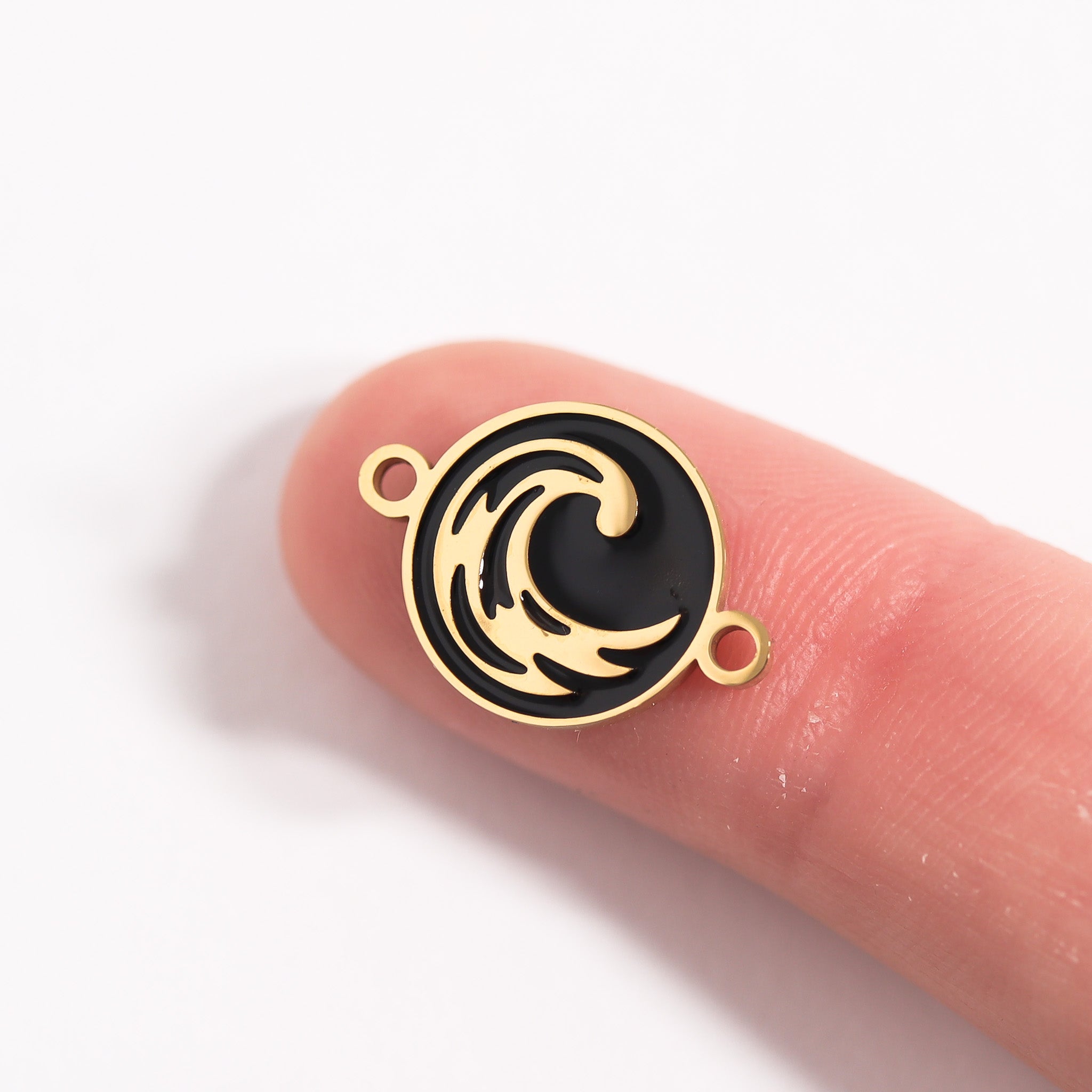 18K Gold PVD Stainless Steel Earth, Fire, Water, & Air Element Connector Charms / PDL0172、mySite、dreamappss