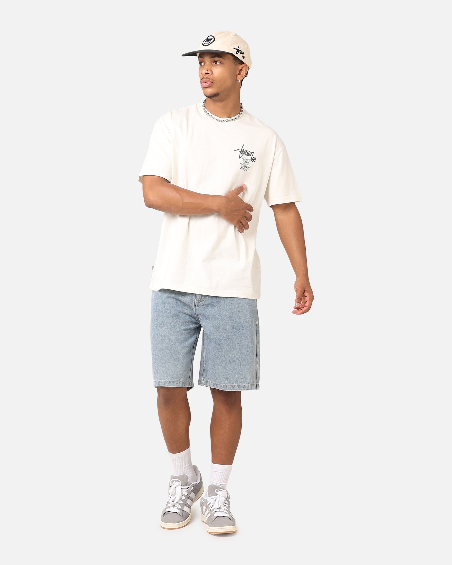 S Double Print Denim Standard Shorts Light Blue、mySite、zt4zffjzw