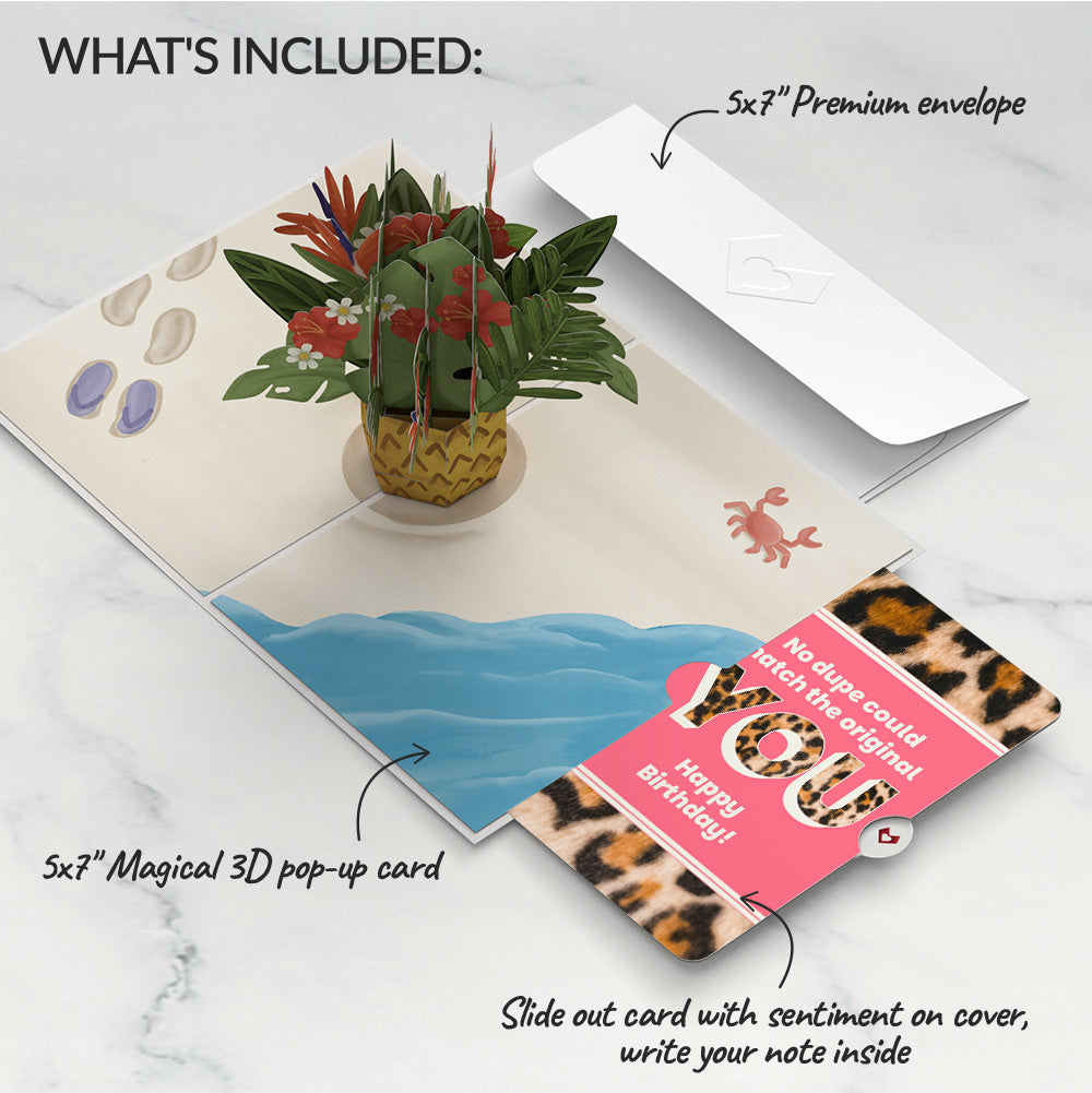 Tropical Flower Basket Birthday Pop-Up Card and The original YOU Sentiment Set、mySite、solidvoid