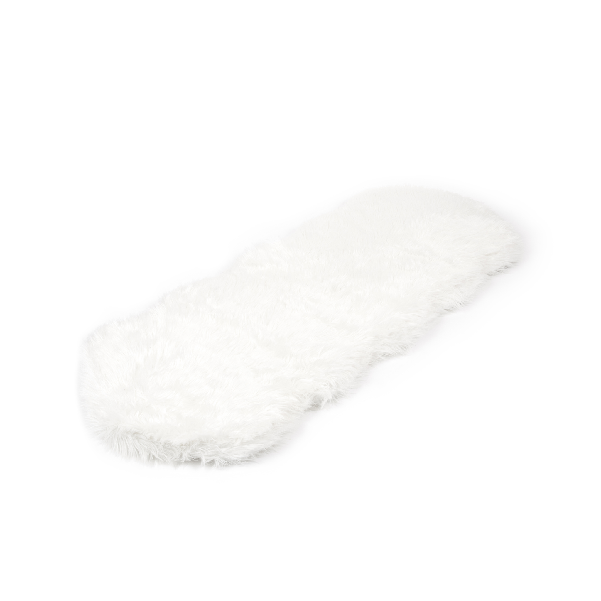 PupRug™ Runner Faux Fur Memory Foam Dog Bed - Curve Polar White、mySite、solidvoid