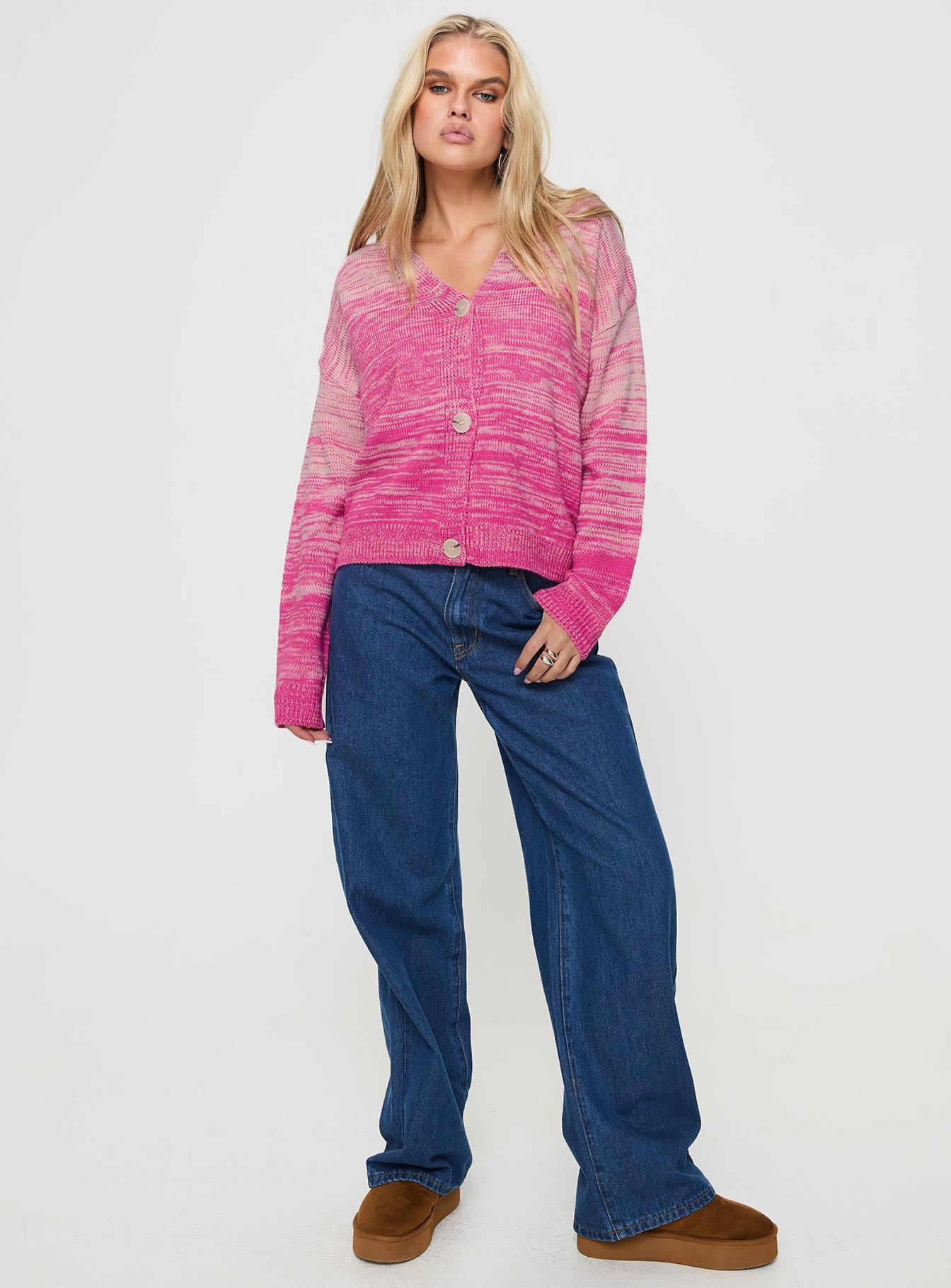 Emikio Cardigan Ombre Pink、mySite、solidvoid