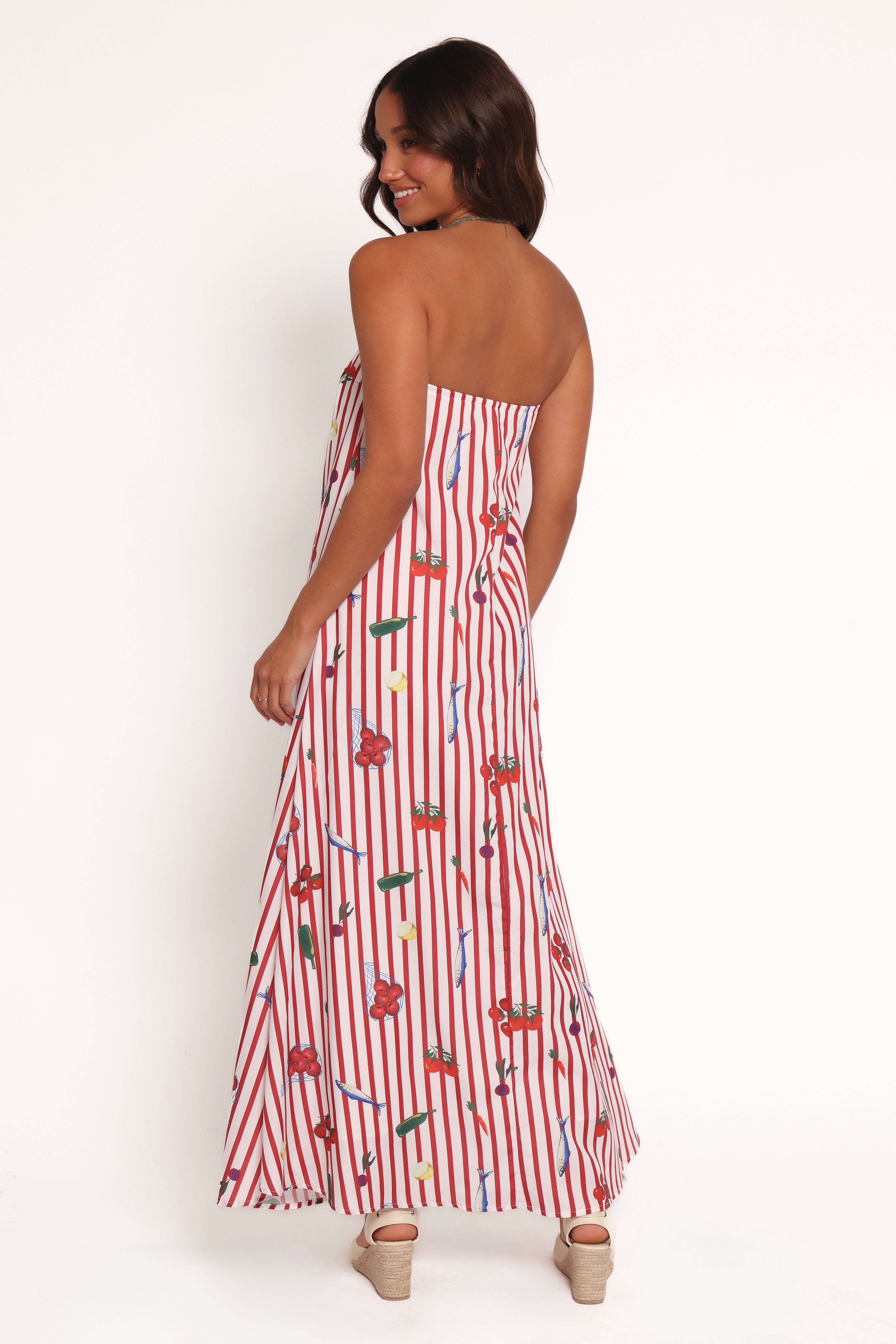  Soph Strapless Maxi Dress - Red Picnic Stripe、mySite、sugarbowlscore