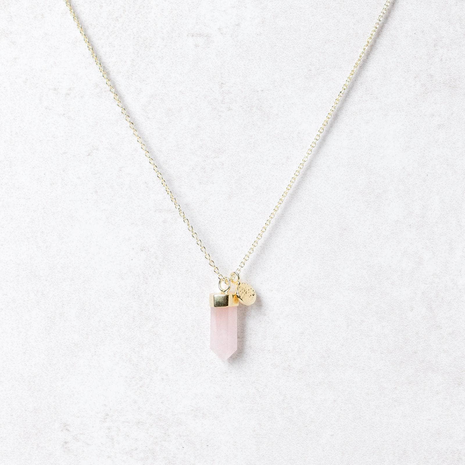 Delicate Rose Quartz Crystal Point Necklace、mySite、hinf8tx79