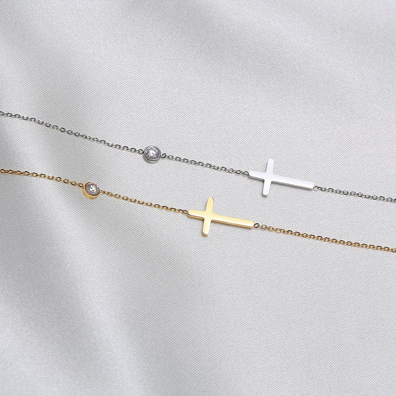 Dainty Cross Bracelet、mySite、g9winljtr