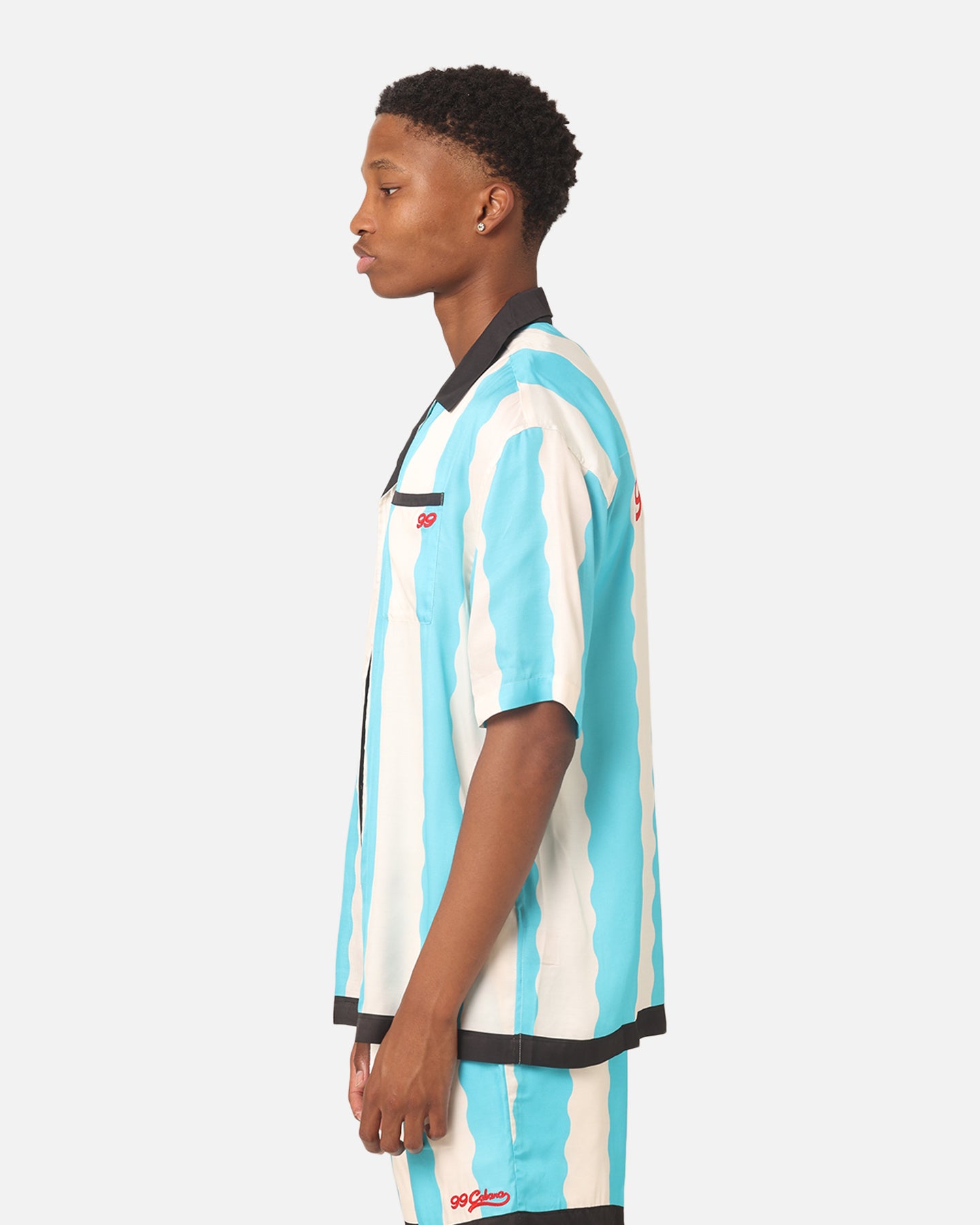 99 Cabana Bowling Short Sleeve Button Up Shirt Light Blue/Off White、mySite、zt4zffjzw