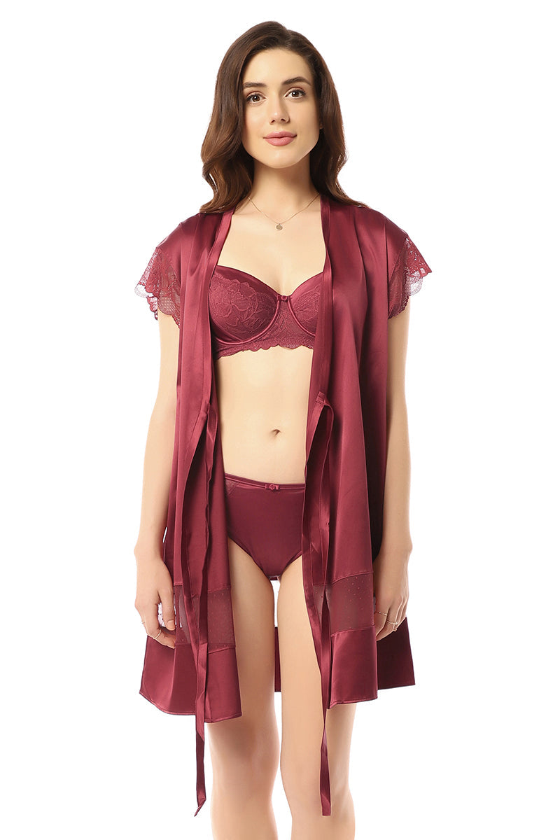  Eternal Bliss Satin Robe - Rio Red、mySite、justintrudeaud