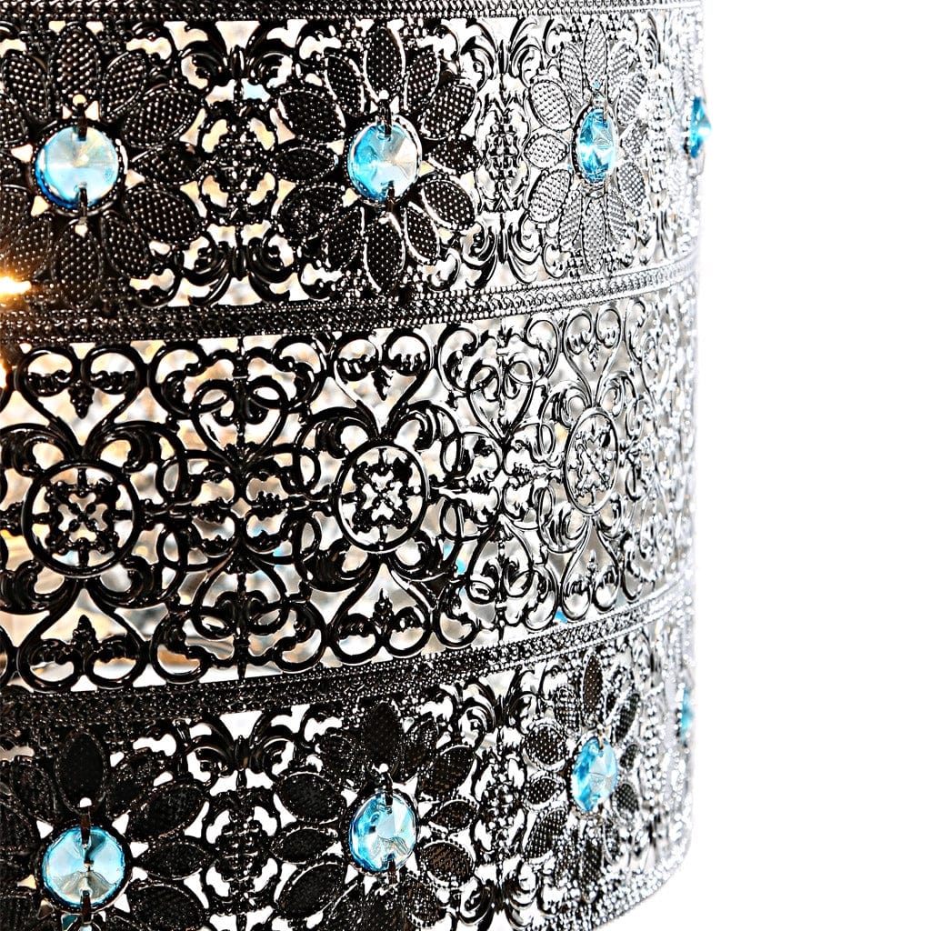 Maverick Silver and Turquoise Crystal Mosaic Base Table Lamp、mySite、g9winljtr
