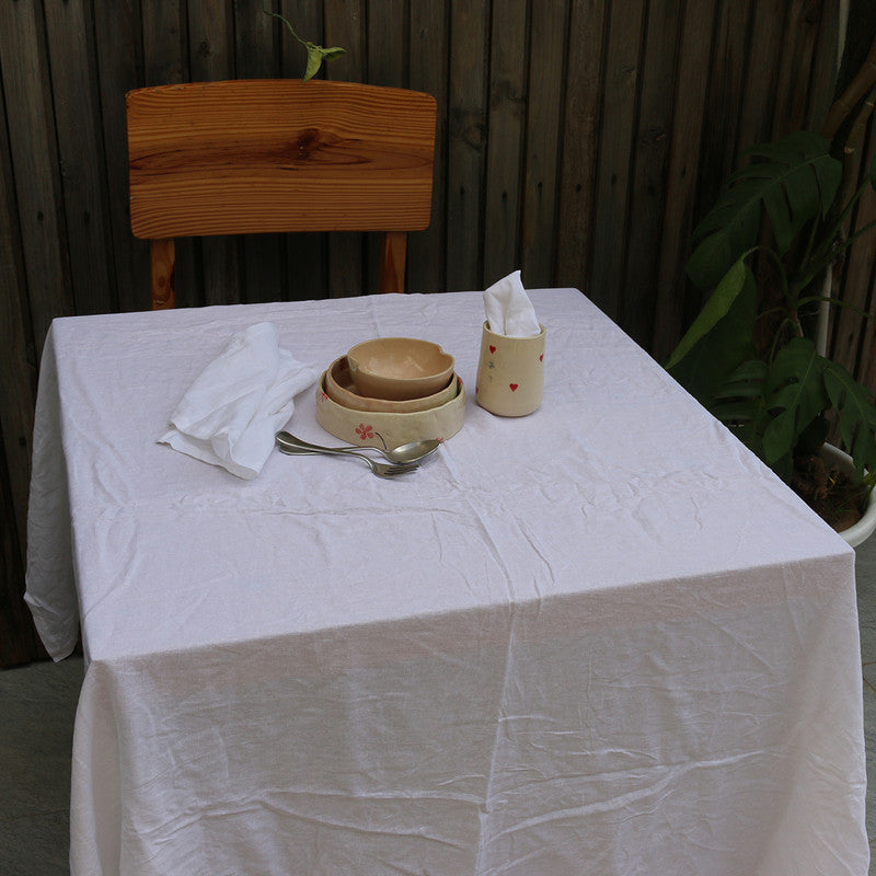 Pure Linen Table Cover | White、mySite、camillekostekn