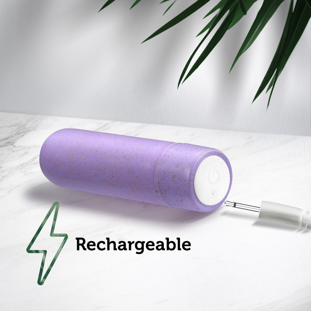Gaia® By Blush | Eco Rechargeable: Plant-Based 3 Smooth Multispeed Bullet Vibrator in Lilac - Made from Sustainable BioFeel™、mySite、bottomscart
