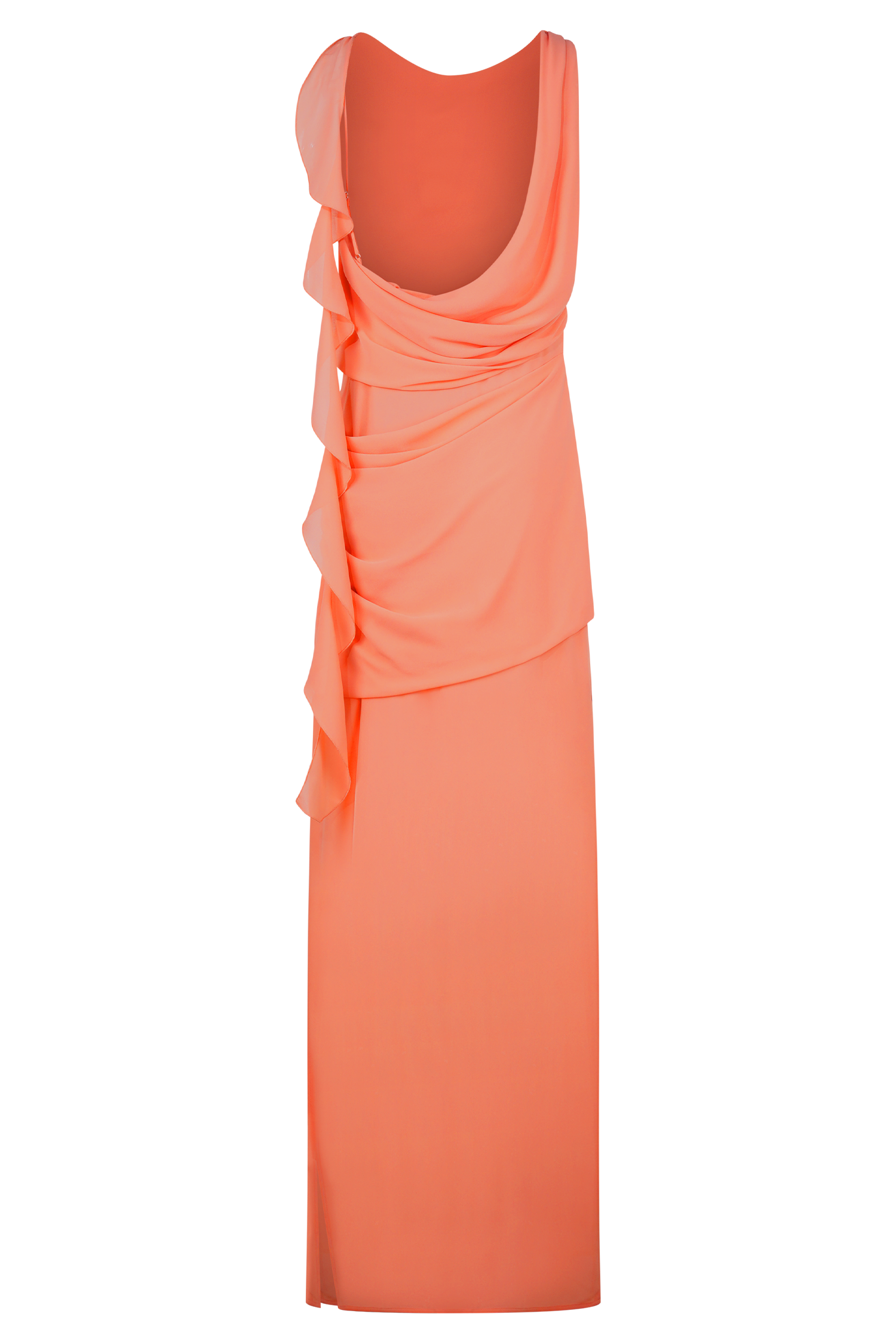 Daria Draped Chiffon Maxi Dress - Pastel Nectarine、mySite、solidvoid