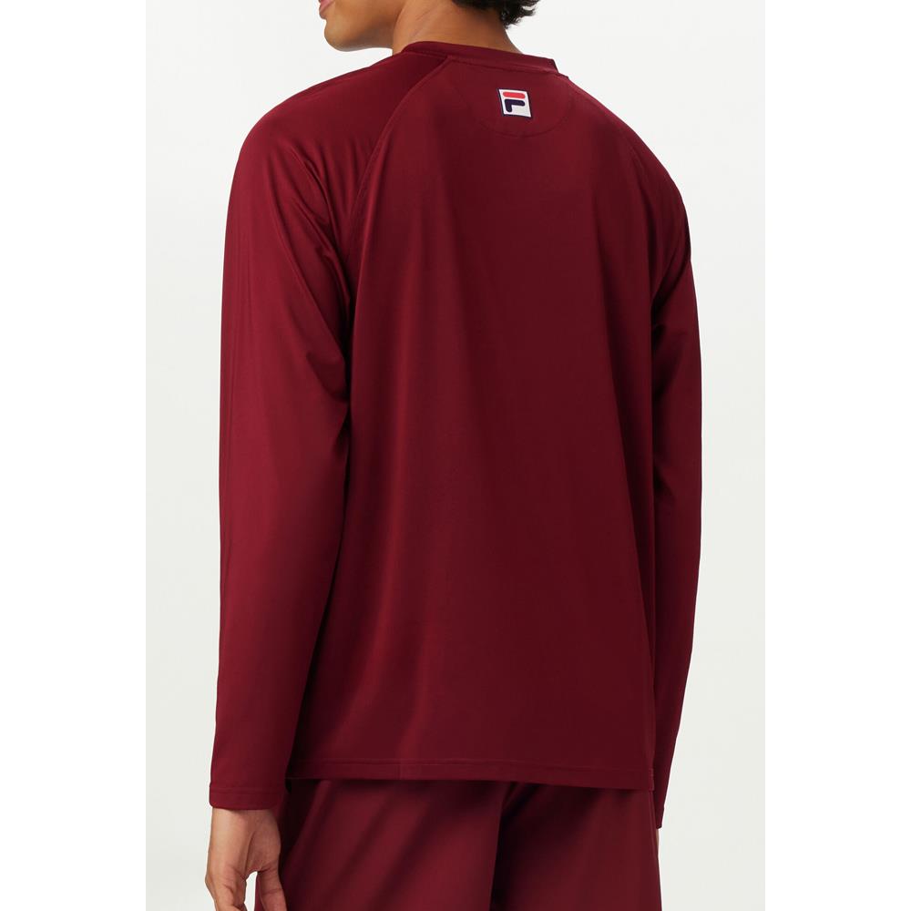 Fila Men's Essentials UV Blocker Long Sleeve - Cabernet、mySite、neckold